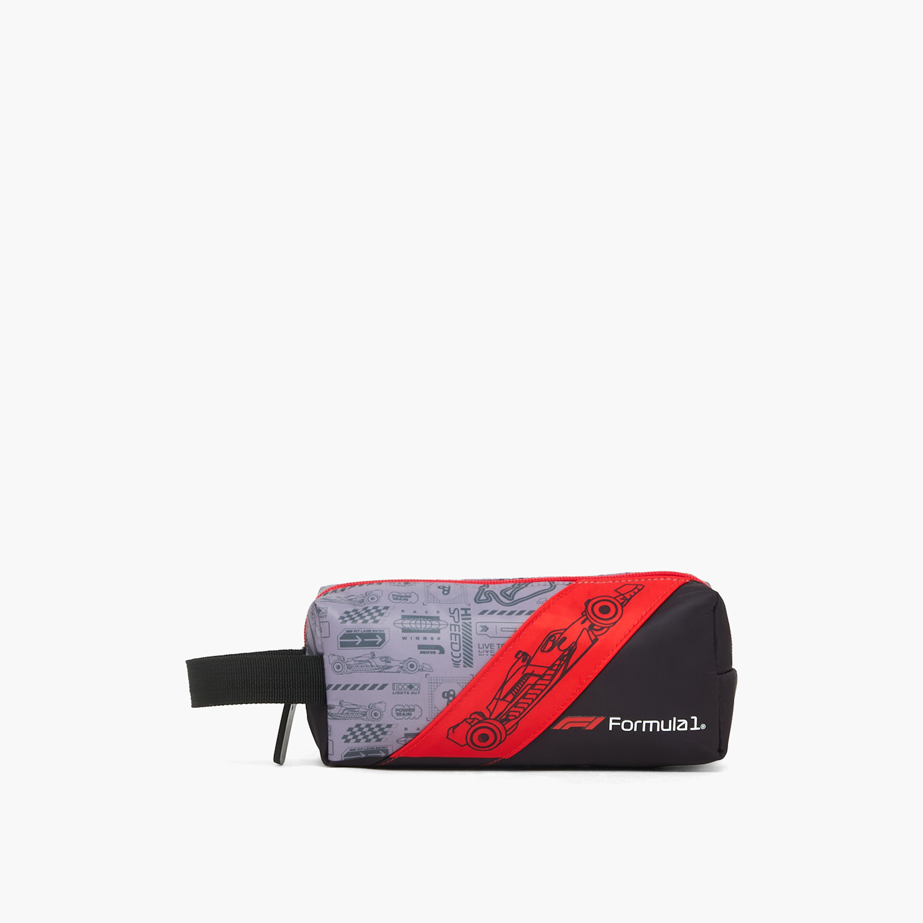Formula One Racing Print Pencil Pouch with Zip Closure-school-stationery-pencilcases-image-1