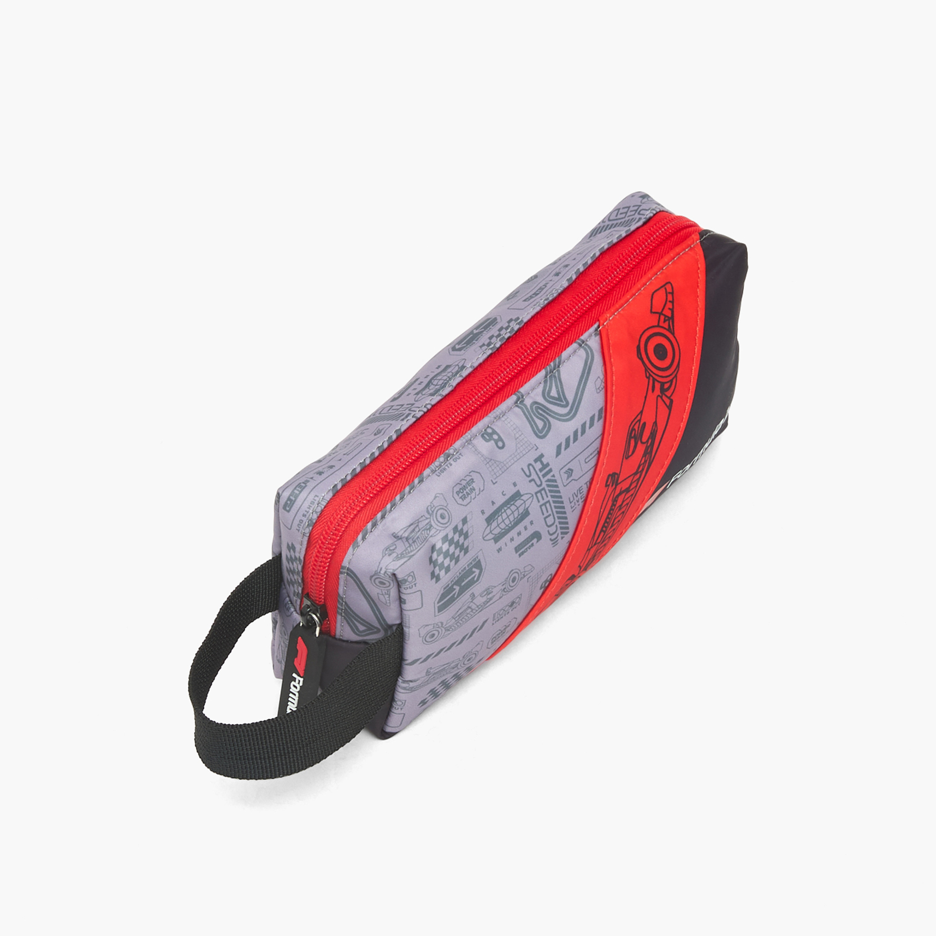 Formula One Racing Print Pencil Pouch with Zip Closure-school-stationery-pencilcases-image-2