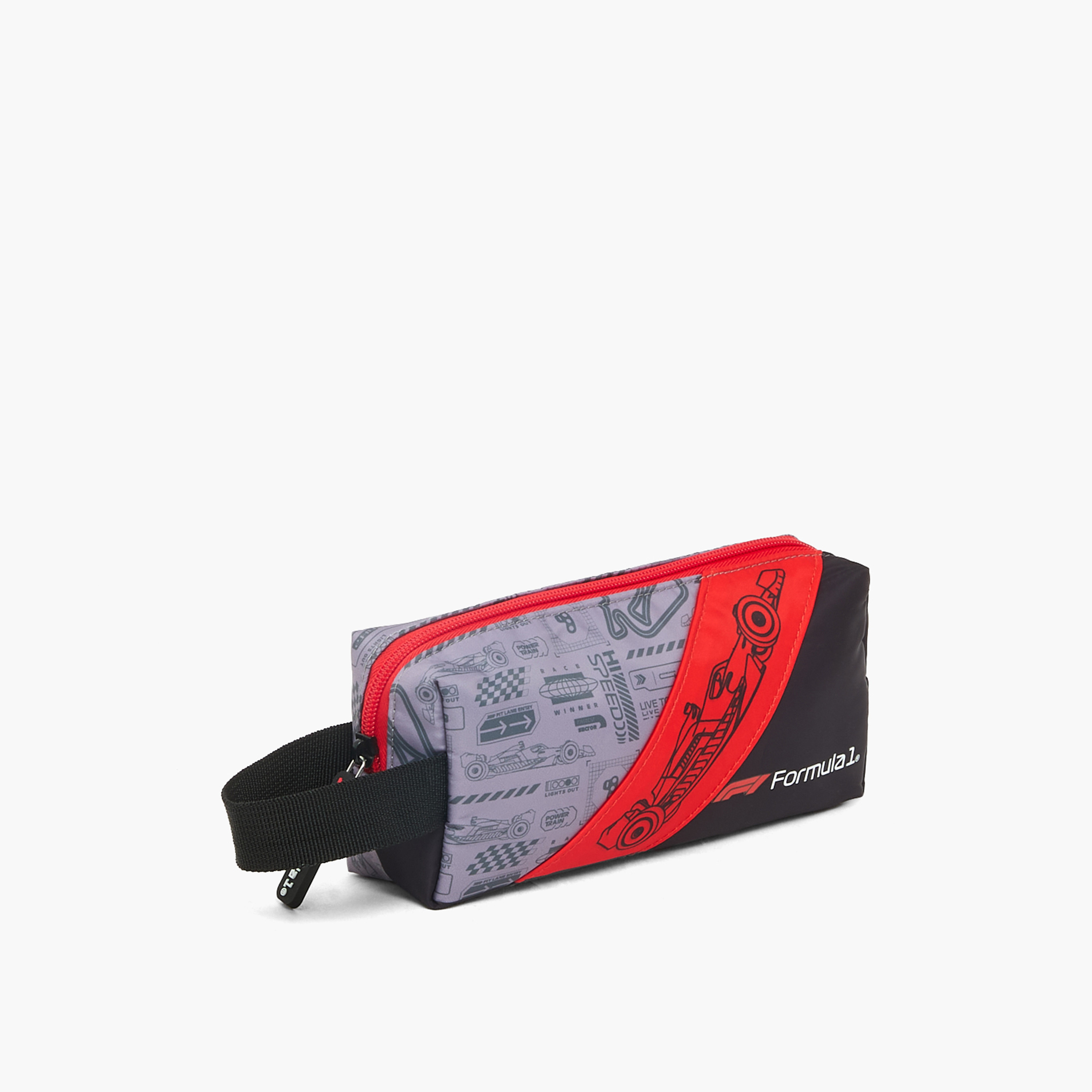 Formula One Racing Print Pencil Pouch with Zip Closure-school-stationery-pencilcases-image-3