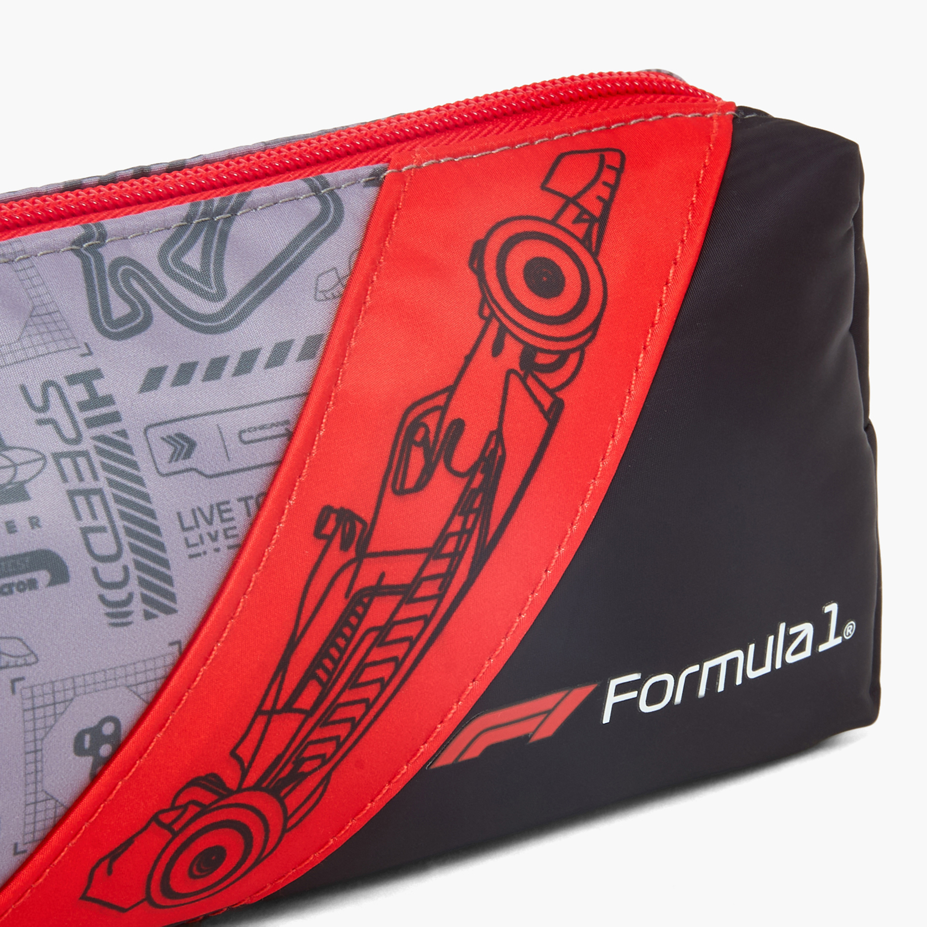 Formula One Racing Print Pencil Pouch with Zip Closure-school-stationery-pencilcases-image-6