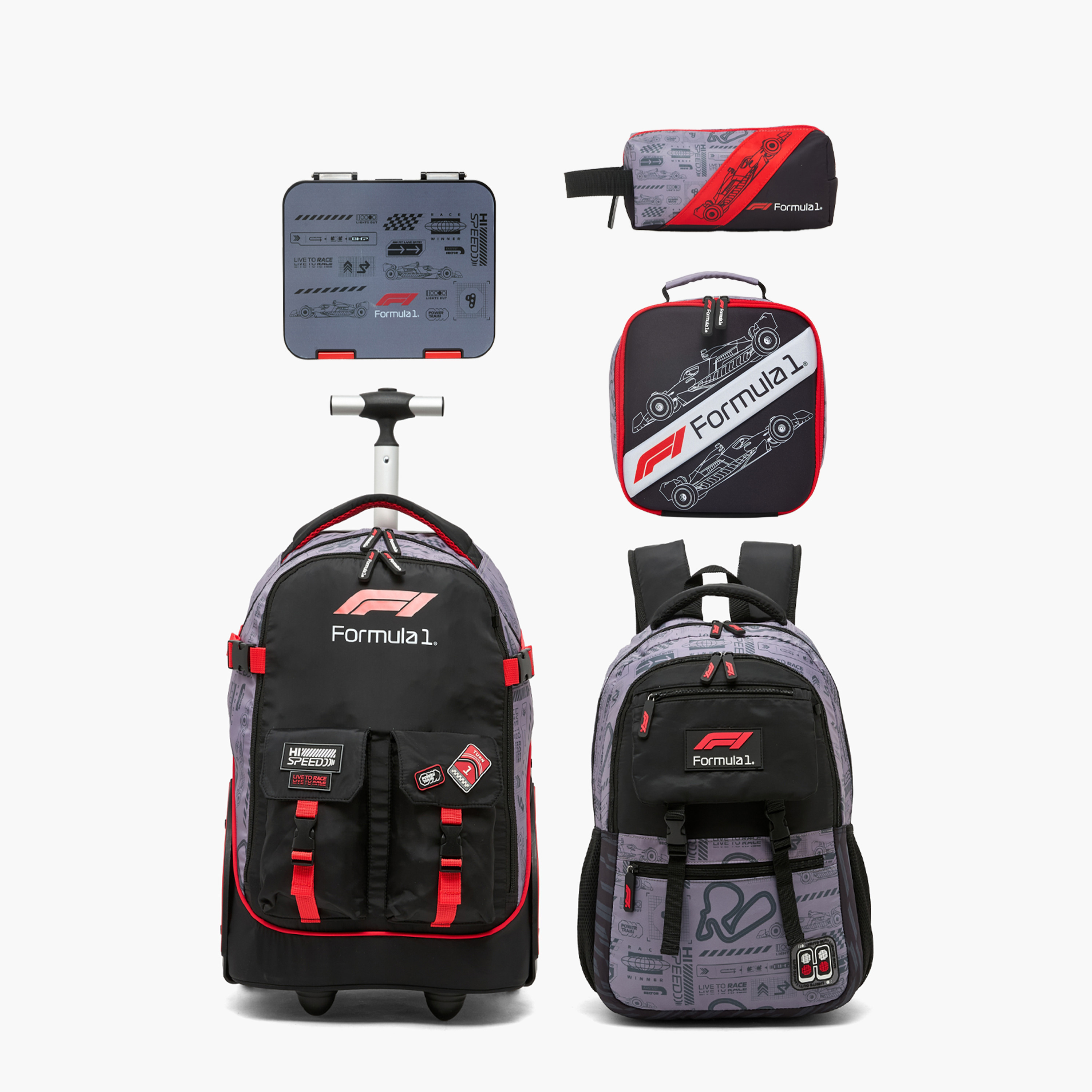 Formula One Racing Print Pencil Pouch with Zip Closure-school-stationery-pencilcases-image-8