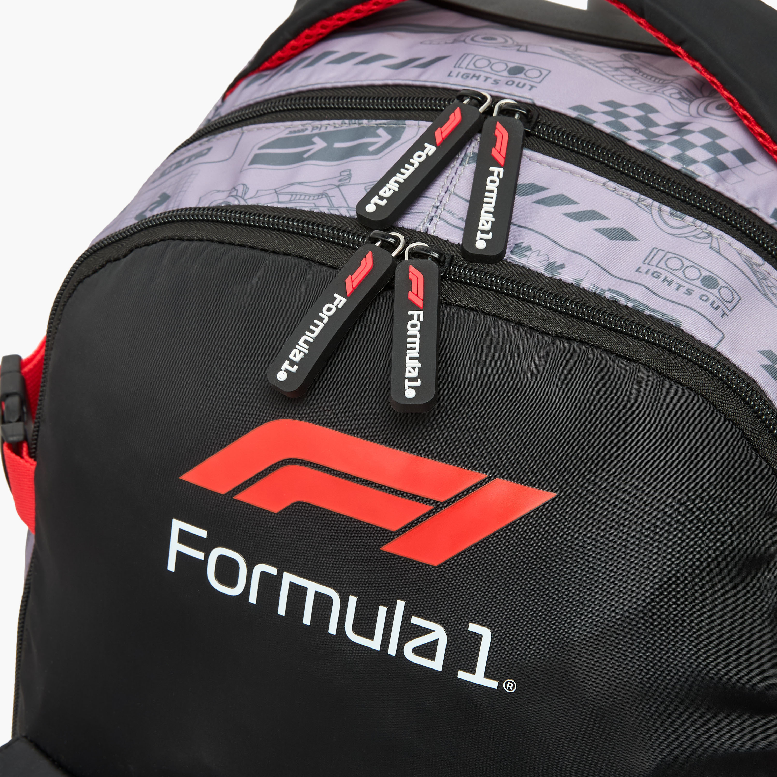 Formula One Logo Print Trolley Bag for Boys 8-12 Years Retractable Handle - 18 inches-school-bagsandbackpacks-trolleybags-image-8