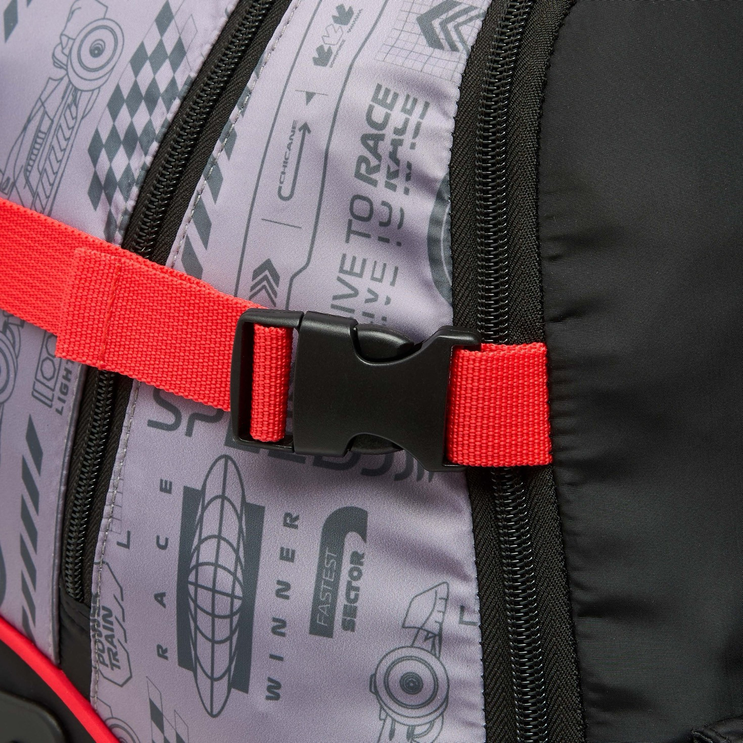 Formula One Logo Print Trolley Bag for Boys 8-12 Years Retractable Handle - 18 inches-school-bagsandbackpacks-trolleybags-image-9