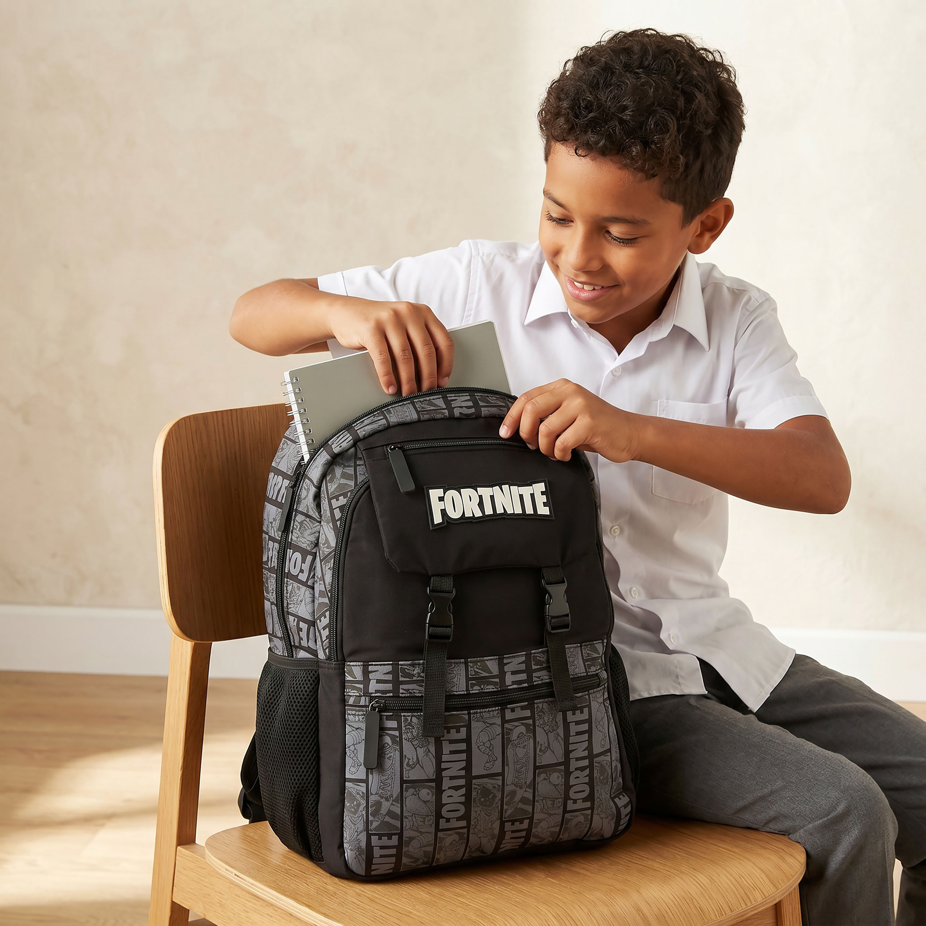 EPIC Fortnite Print Backpack for Boys 8-13 Years with Adjustable Shoulder Straps - 17 inches-school-bagsandbackpacks-backpacks-image-3