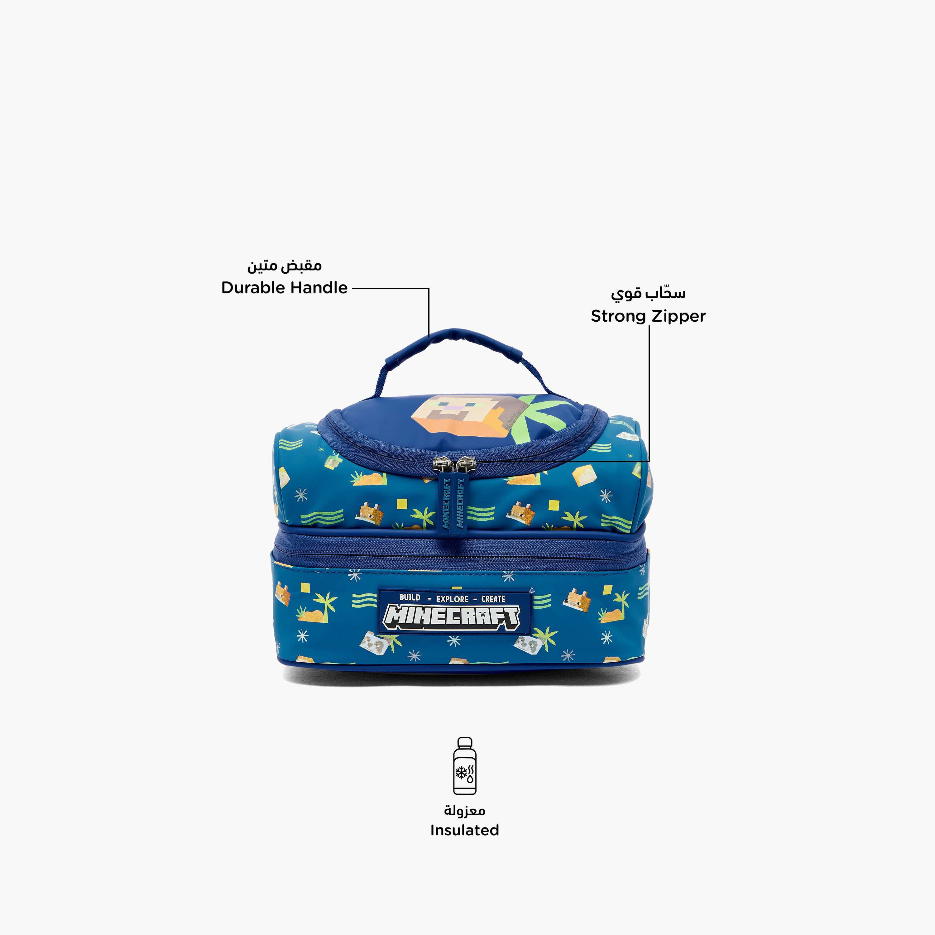 Microsoft Mojang Studios Minecraft Print Lunch Bag for Boys 5-8 Years with Top Handle-school-lunchessentials-lunchbags-image-2