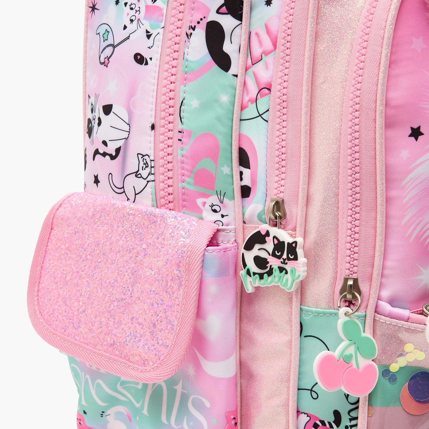 Juniors Cat Print Trolley Bag for Girls 5-8 Years with Durable Wheels - 16 inches-school-bagsandbackpacks-trolleybags-image-5