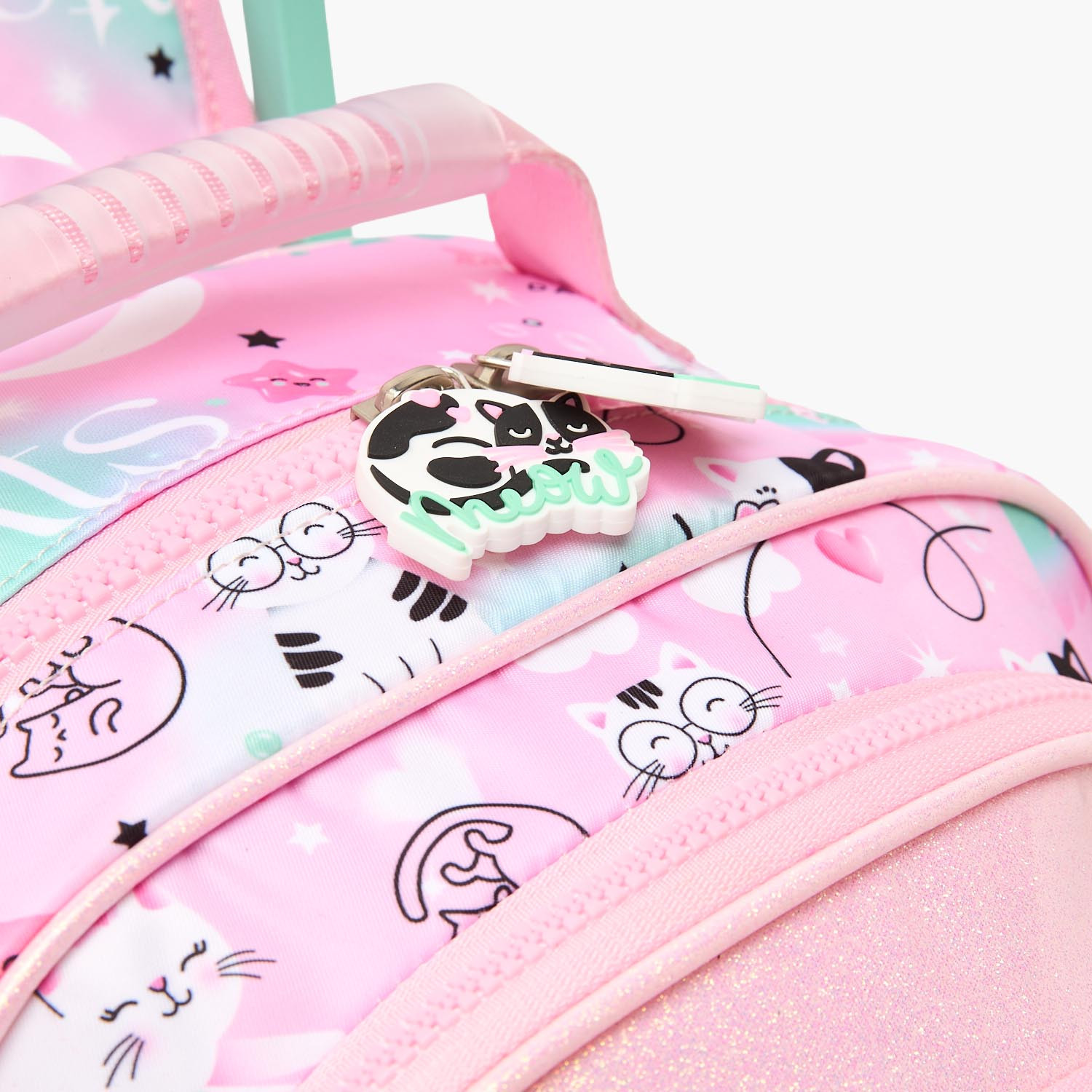 Juniors Cat Print Trolley Bag for Girls 5-8 Years with Durable Wheels - 16 inches-school-bagsandbackpacks-trolleybags-image-7