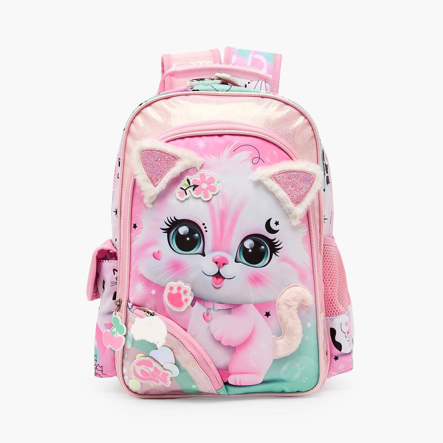 Juniors Cat Print Backpack for Girls 3-5 Years with Laptop Compartment - 14 inches-school-bagsandbackpacks-backpacks-image-1