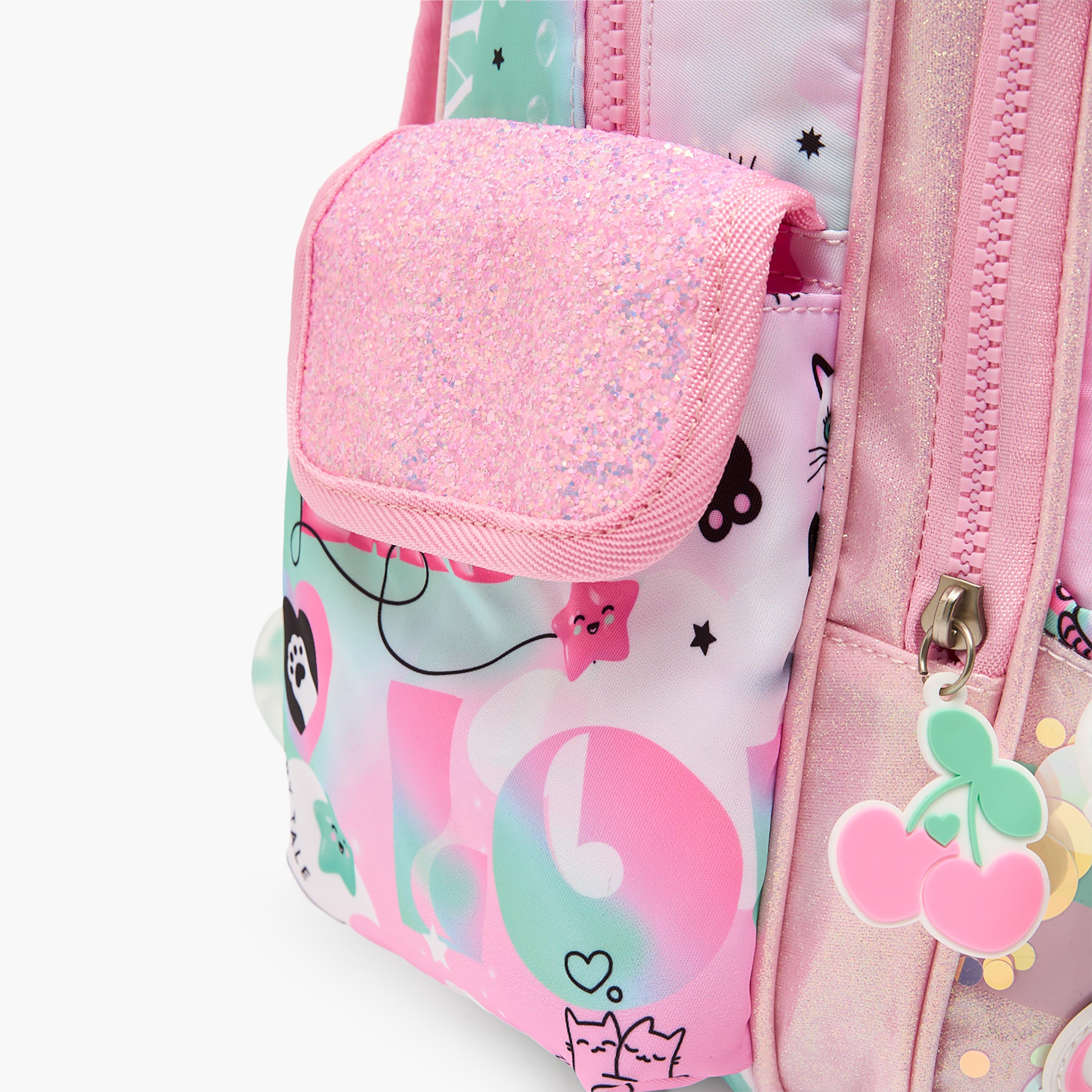 Juniors Cat Print Backpack for Girls 3-5 Years with Laptop Compartment - 14 inches-school-bagsandbackpacks-backpacks-image-4