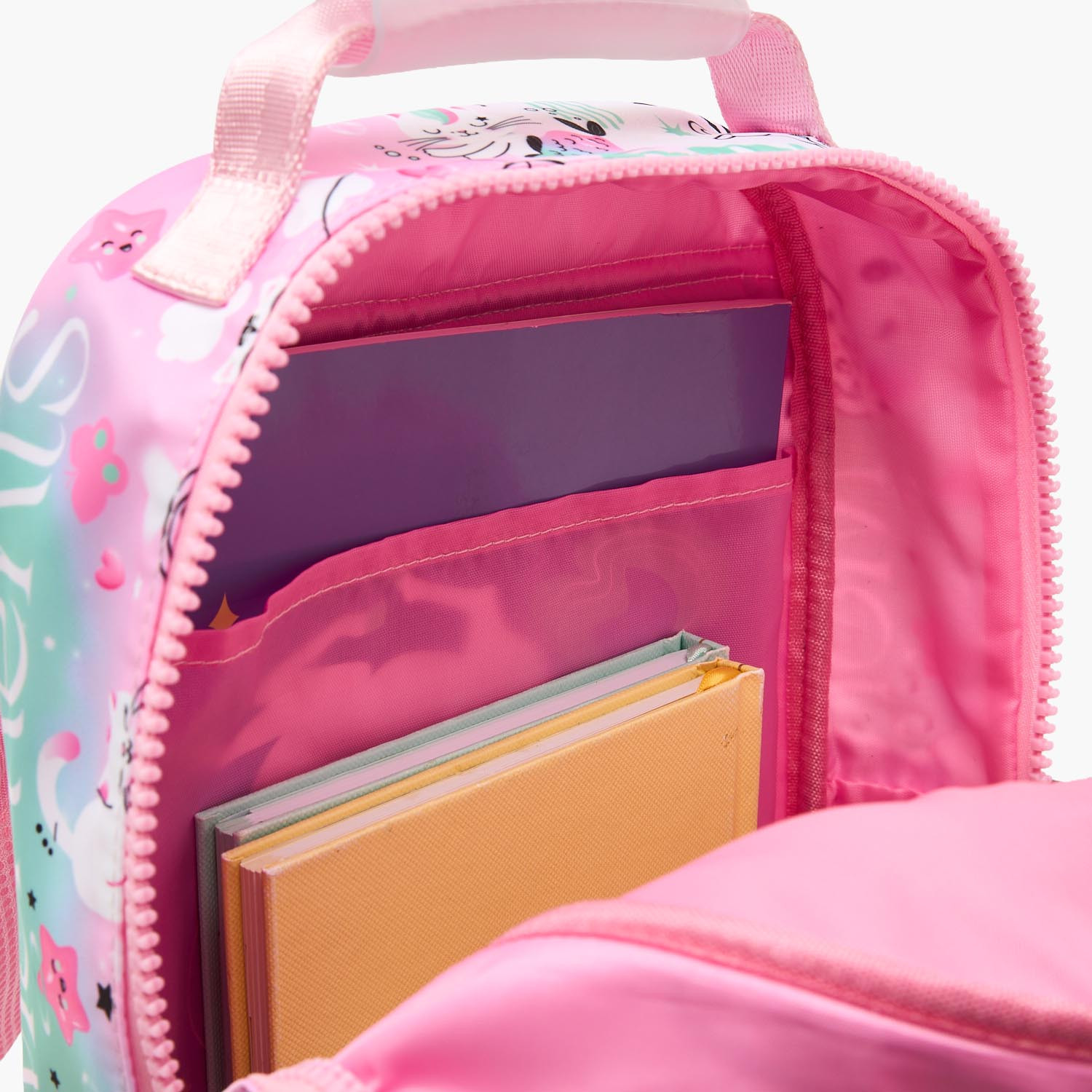 Juniors Cat Print Backpack for Girls 3-5 Years with Laptop Compartment - 14 inches-school-bagsandbackpacks-backpacks-image-7