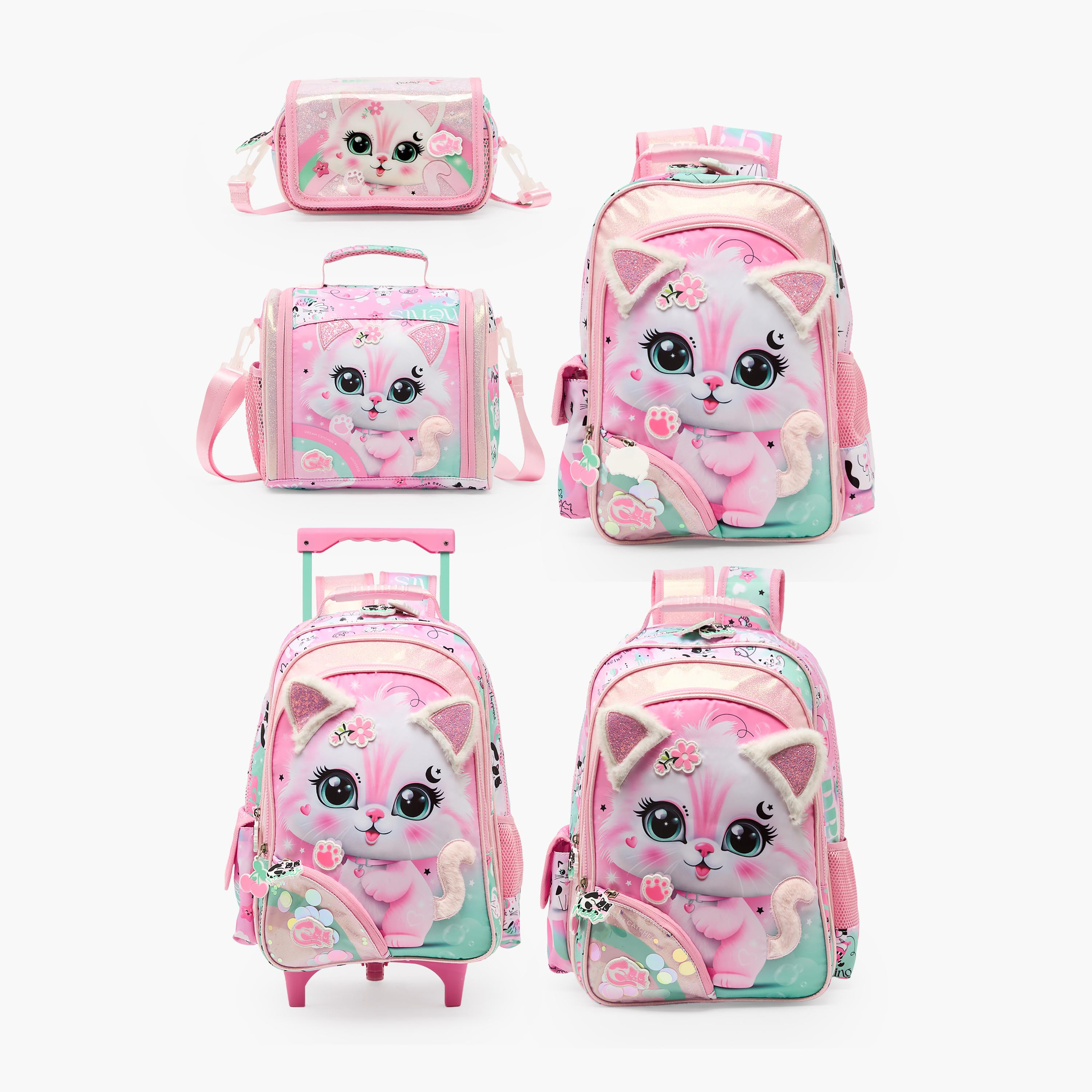 شنطة ظهر بطبعات قطة للبنات بعمر 5 إلى 8 سنوات مع جيب للابتوب من جونيورز - 16 بوصة-school-bagsandbackpacks-backpacks-image-10
