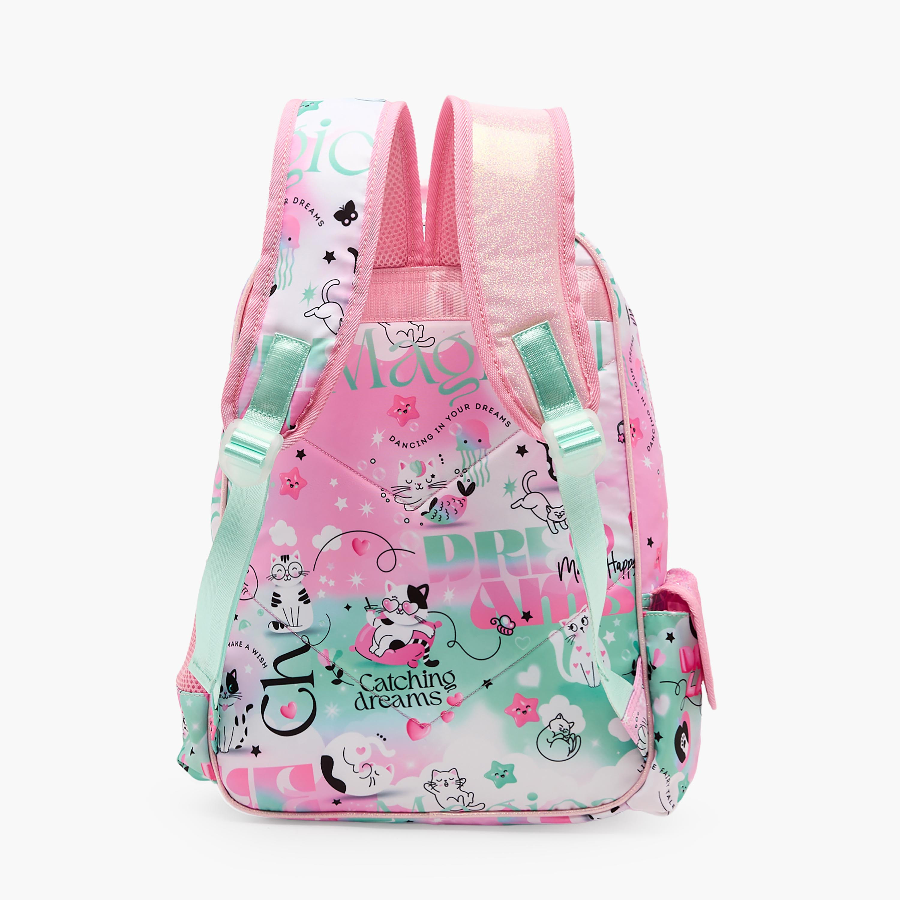 شنطة ظهر بطبعات قطة للبنات بعمر 5 إلى 8 سنوات مع جيب للابتوب من جونيورز - 16 بوصة-school-bagsandbackpacks-backpacks-image-9