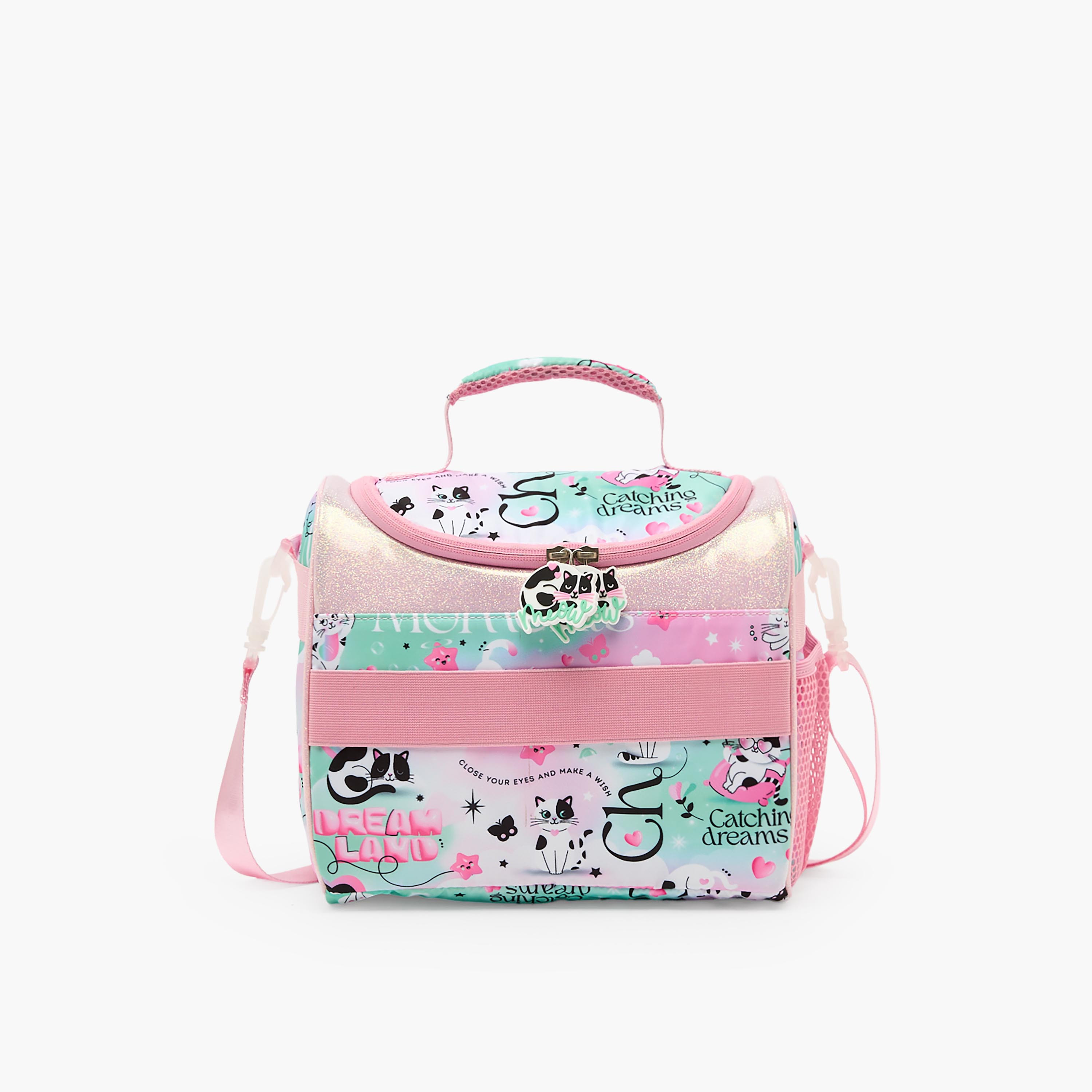 شنطة غداء بطبعات قطط عازلة للحرارة للبنات 5-8 سنوات من جونيورز-school-lunchessentials-lunchbags-image-7