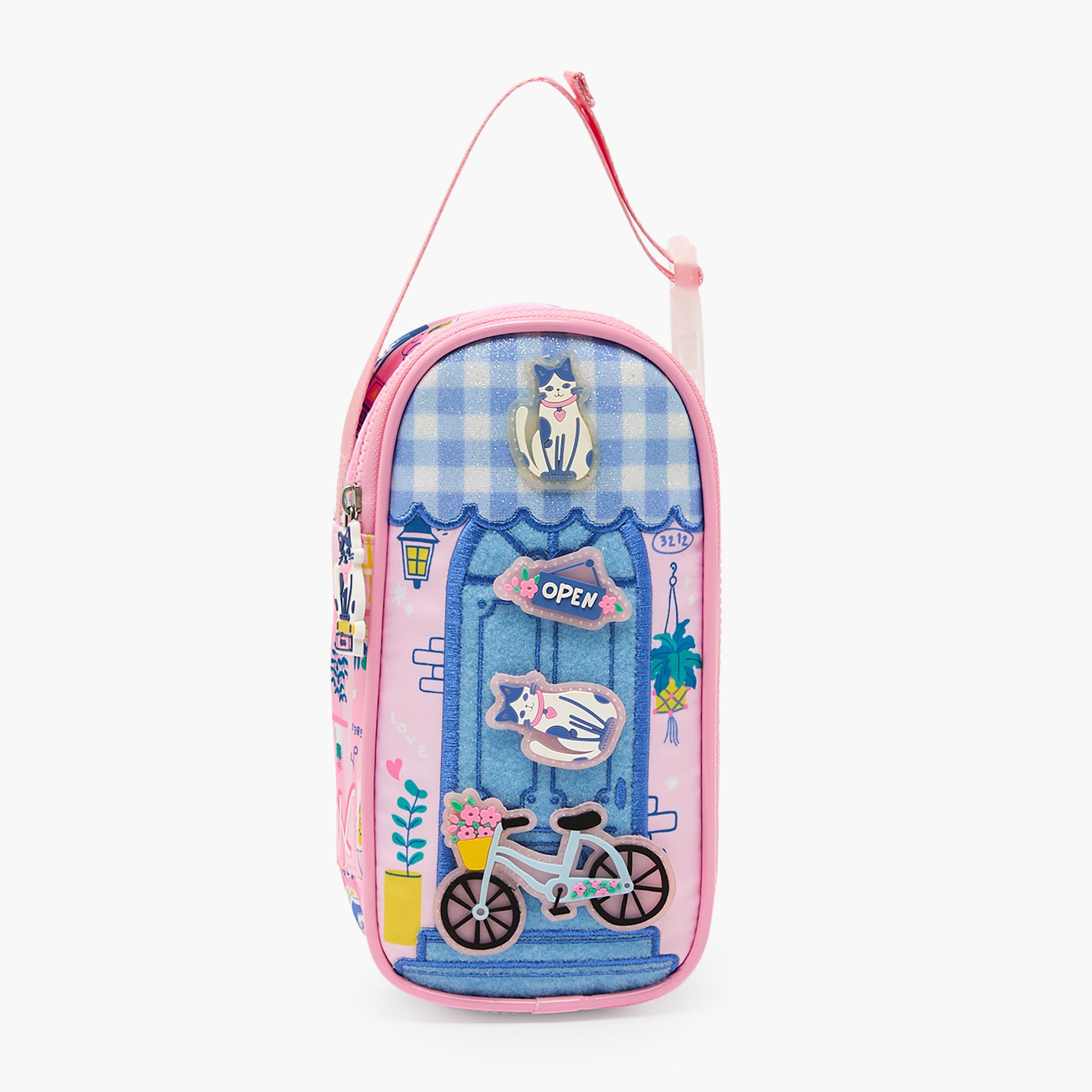 مقلمة بطبعات قطط بسحّاب إغلاق من جونيورز-school-stationery-pencilcases-image-1
