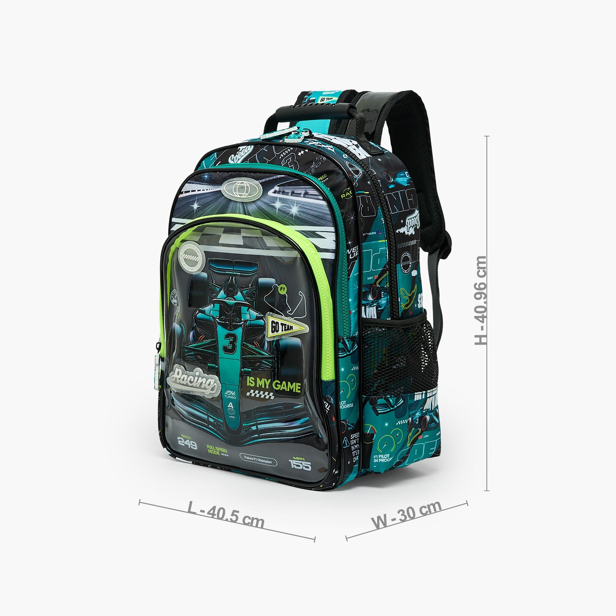 شنطة ظهر بطبعة سيارة سباق للأولاد من 5 إلى 8 سنوات بقسم للابتوب من جونيورز - 16 بوصة-school-bagsandbackpacks-backpacks-image-7