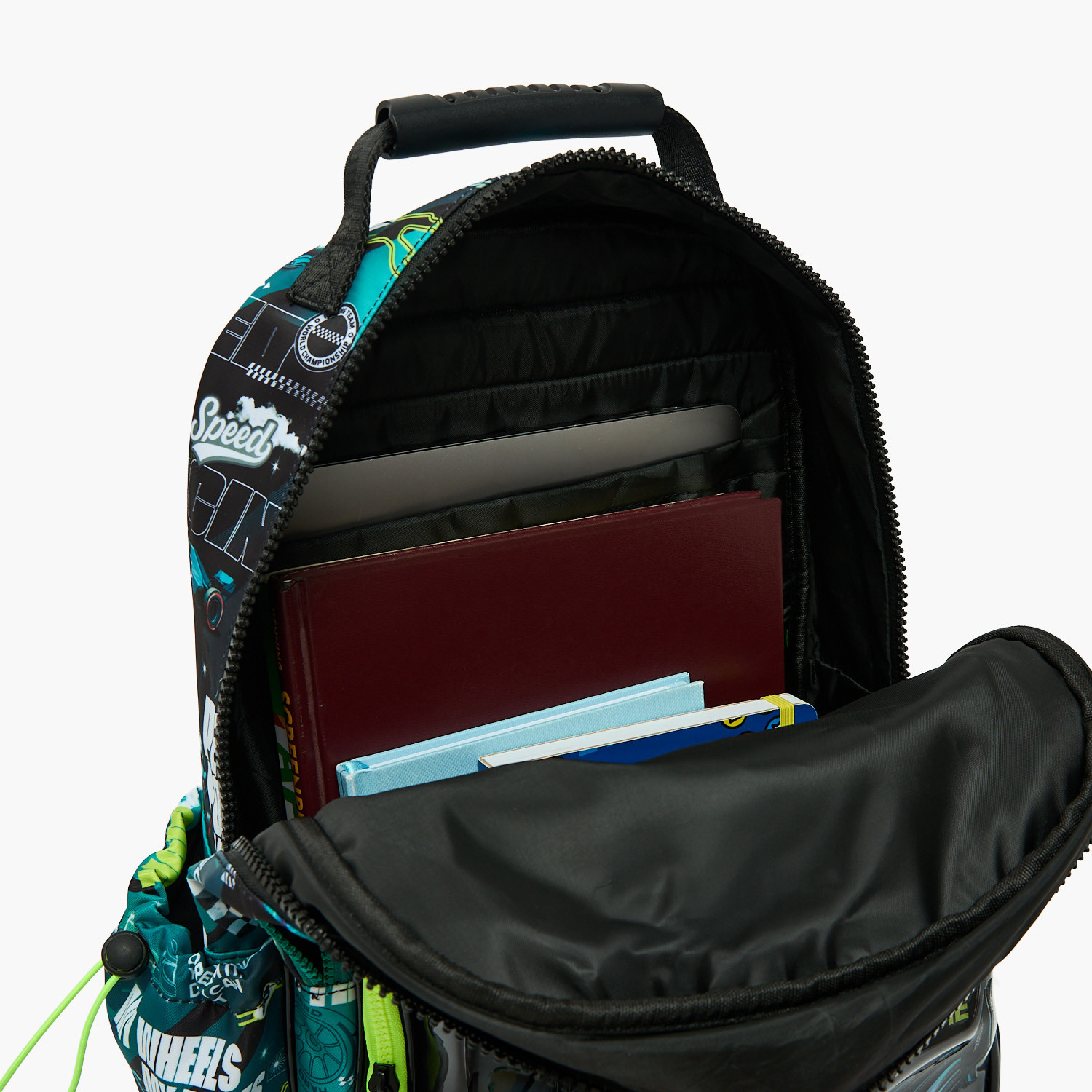 شنطة ظهر بطبعة سيارة سباق للأولاد من 5 إلى 8 سنوات بقسم للابتوب من جونيورز - 16 بوصة-school-bagsandbackpacks-backpacks-image-8