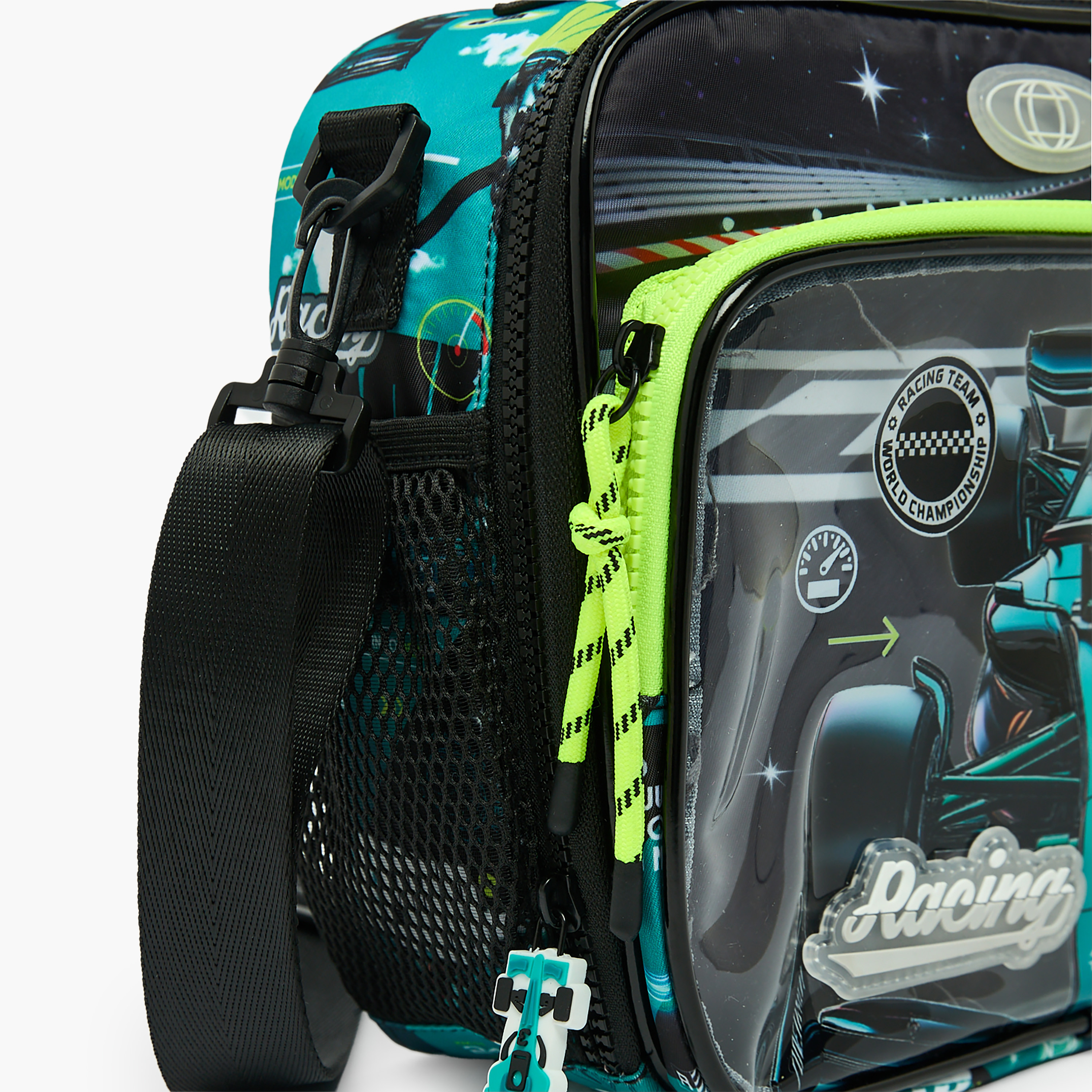 Juniors Racing Car Print Lunch Bag for Girls 5-8 Years with Insulation-school-lunchessentials-lunchbags-image-6