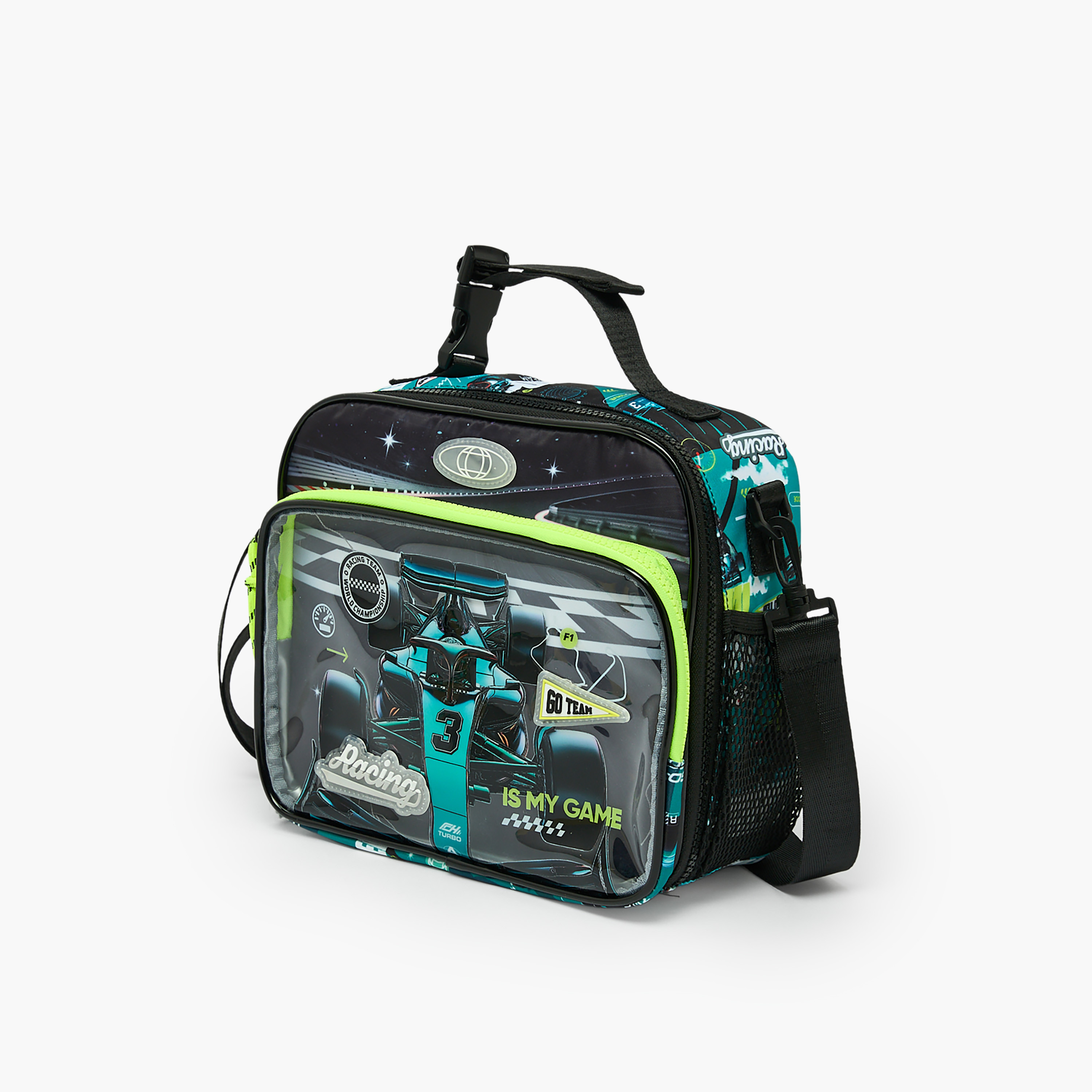 Juniors Racing Car Print Lunch Bag for Girls 5-8 Years with Insulation-school-lunchessentials-lunchbags-image-2