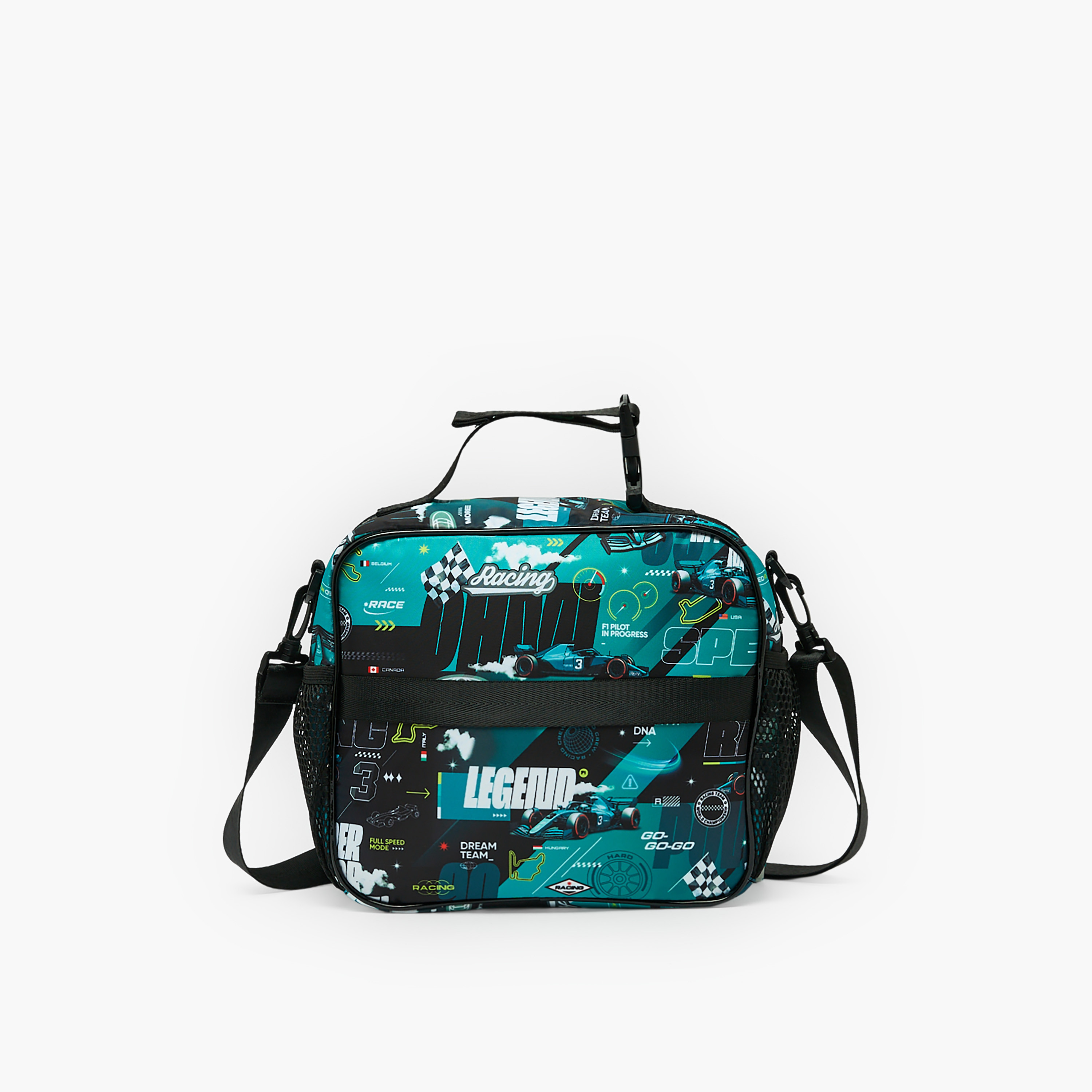 Juniors Racing Car Print Lunch Bag for Girls 5-8 Years with Insulation-school-lunchessentials-lunchbags-image-8