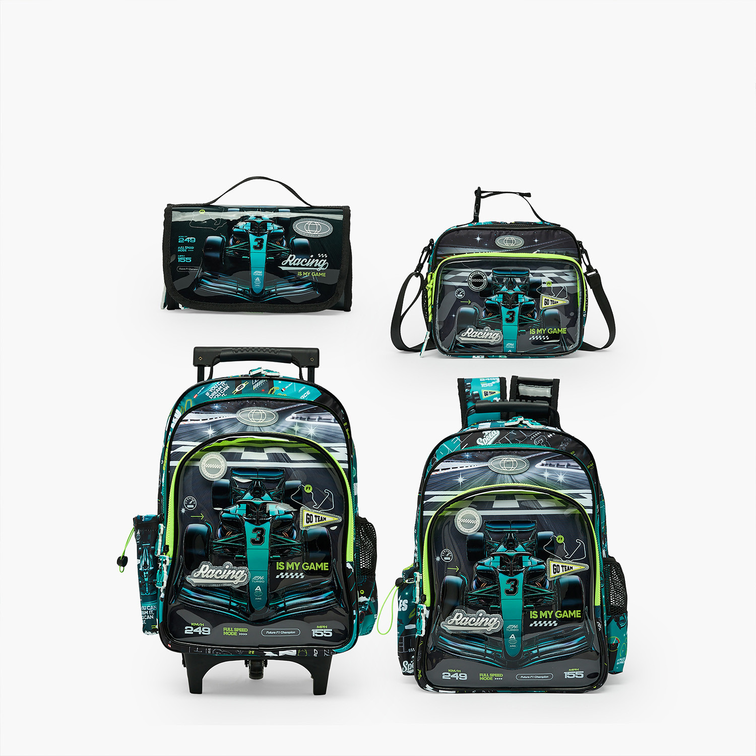 مقلمة بطبعات سيارات سباق مع مقبض علوي من جونيورز-school-stationery-pencilcases-image-8