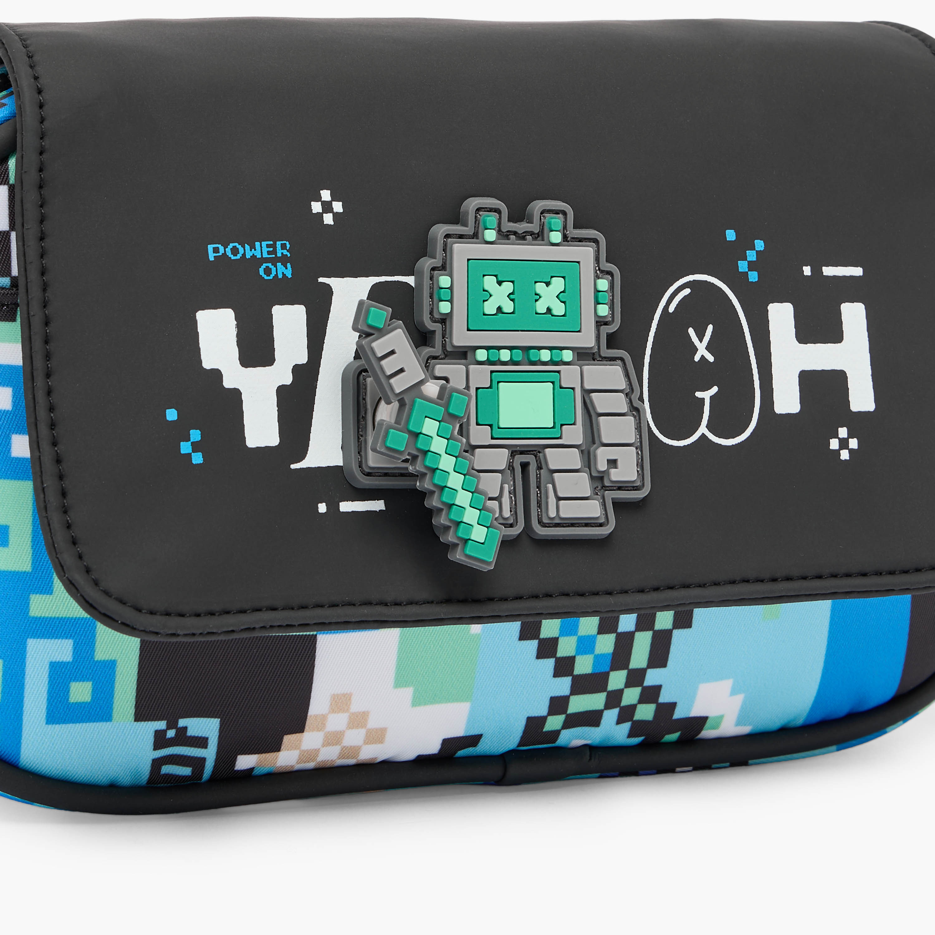 مقلمة بطبعات ألعاب إلكترونية بطية إغلاق من جونيورز-school-stationery-pencilcases-image-5