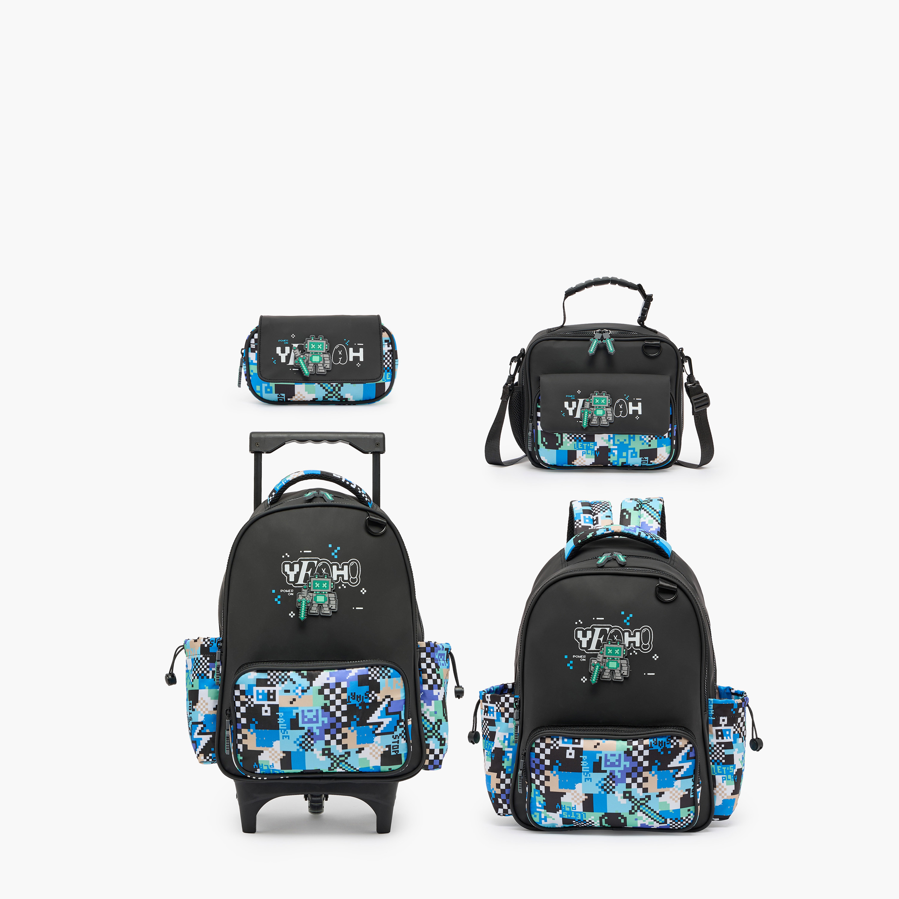 Juniors Gaming Print Trolley Bag for Boys 5-8 Years with Durable Wheels - 16 inches-school-bagsandbackpacks-trolleybags-image-12