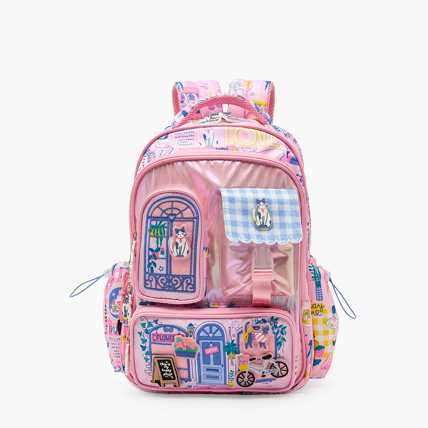 شنطة ظهر بطبعات للبنات بعمر 5 إلى 8 سنوات مع أحزمة كتف مبطنة من جونيورز - 16 بوصة-school-bagsandbackpacks-backpacks-image-1