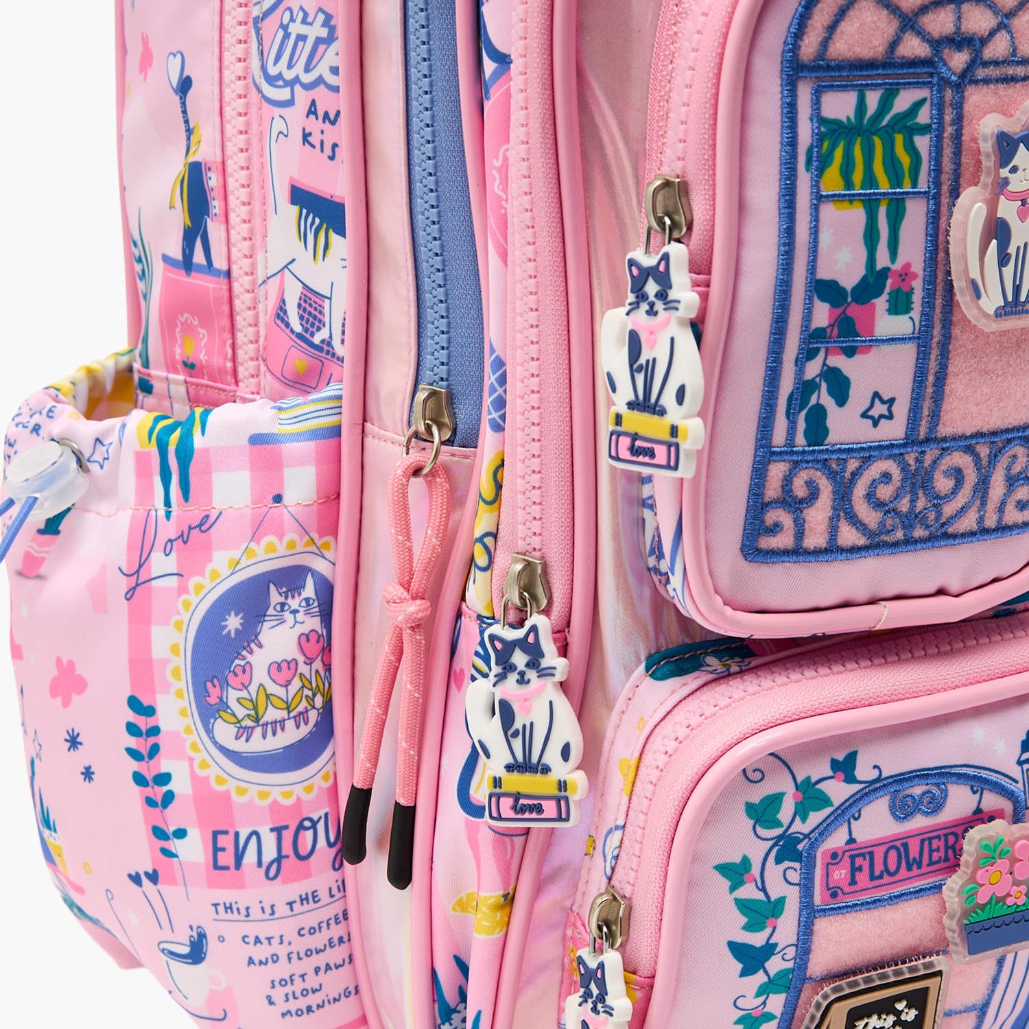 شنطة ظهر بطبعات للبنات بعمر 5 إلى 8 سنوات مع أحزمة كتف مبطنة من جونيورز - 16 بوصة-school-bagsandbackpacks-backpacks-image-3