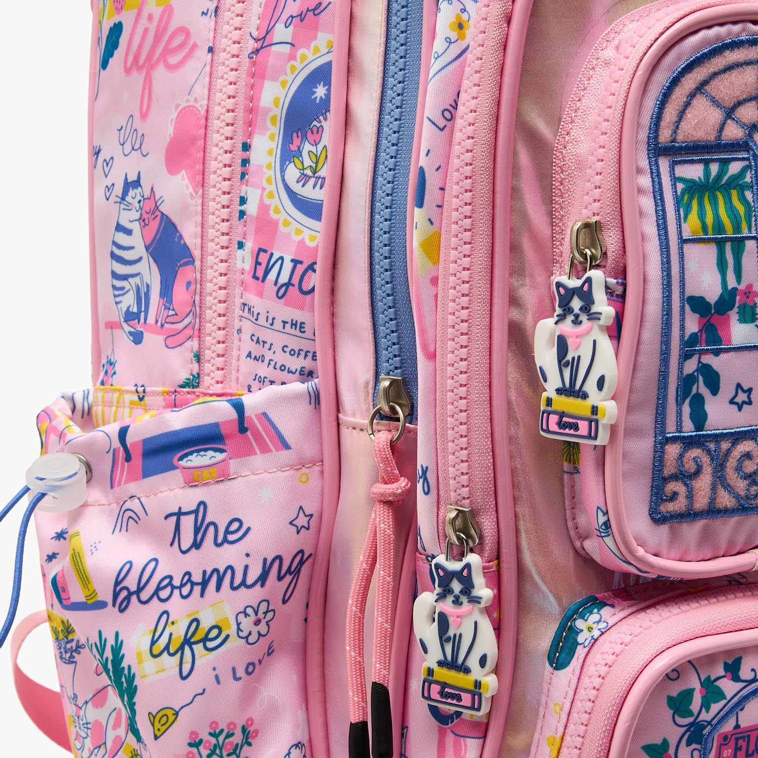 شنطة ترولي للبنات 5-8 سنوات بمقبض قابل للسحب وطبعات قطة من جونيورز - 16 بوصة-school-bagsandbackpacks-trolleybags-image-5