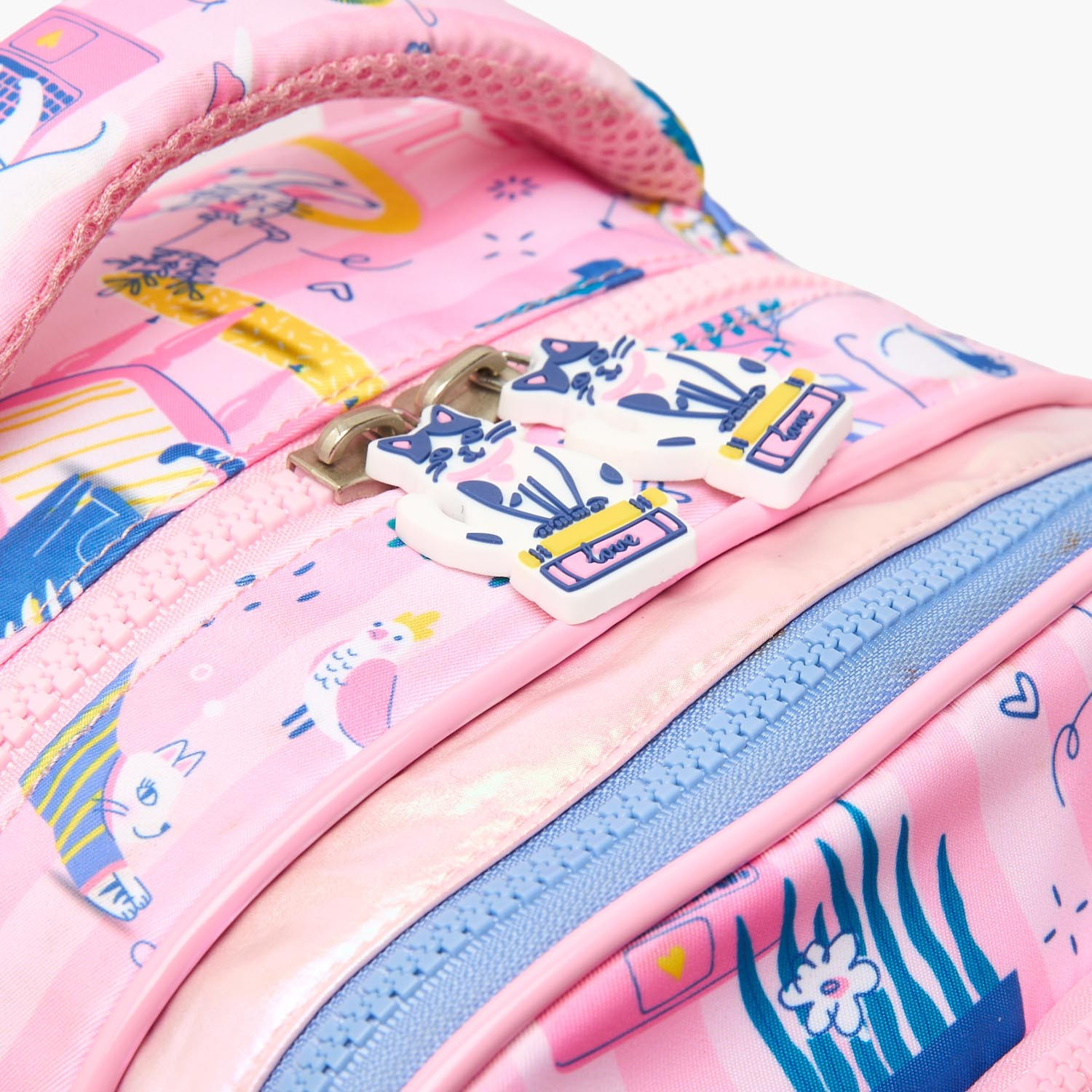 شنطة ترولي للبنات 5-8 سنوات بمقبض قابل للسحب وطبعات قطة من جونيورز - 16 بوصة-school-bagsandbackpacks-trolleybags-image-6