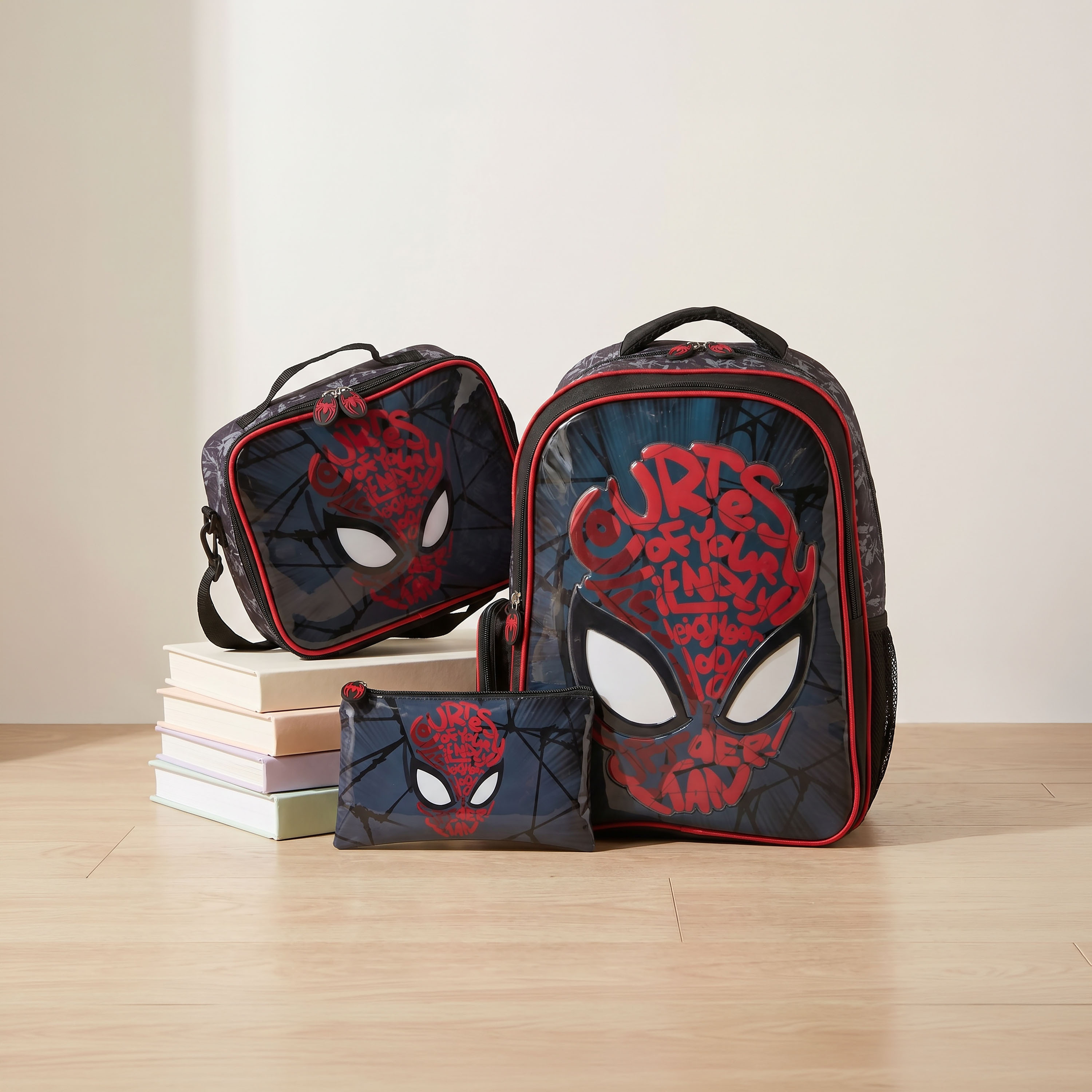Spider-Man Print 3-Piece School Bag Set for Boys 5-8 Years with Lunch Bag-school-bagsandbackpacks-backpacks-image-1