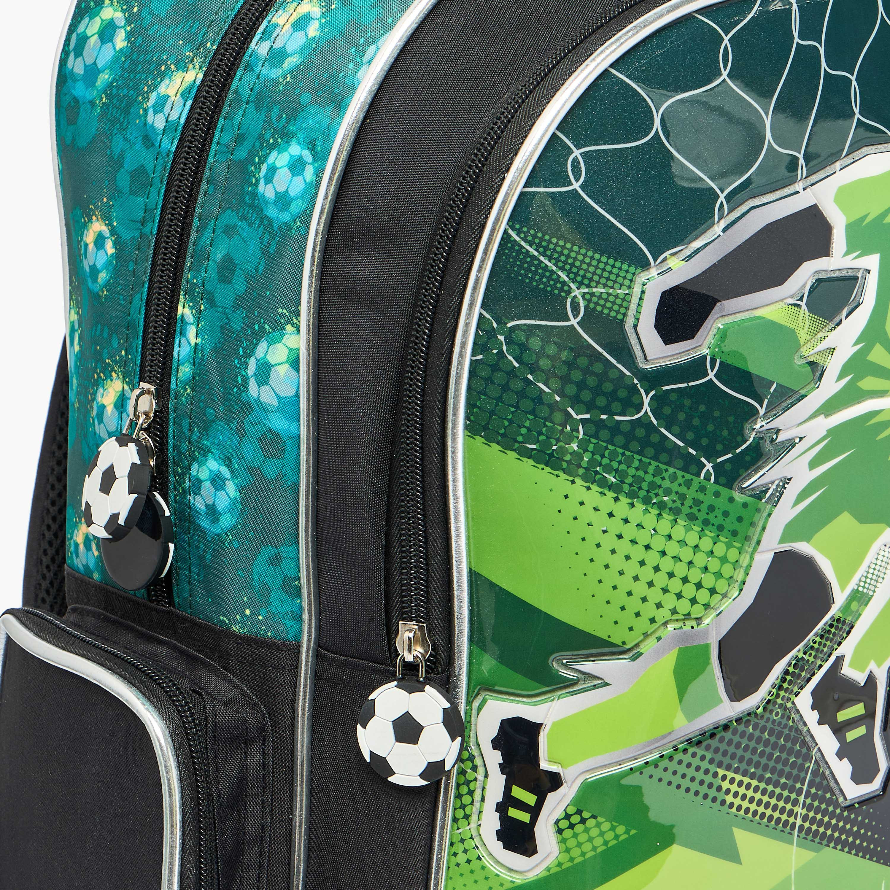 Juniors Football 3-Piece School Trolley Bag Set for Boys 5-8 Years with Pencil Pouch - 16 inches-school-bagsandbackpacks-trolleybags-image-4