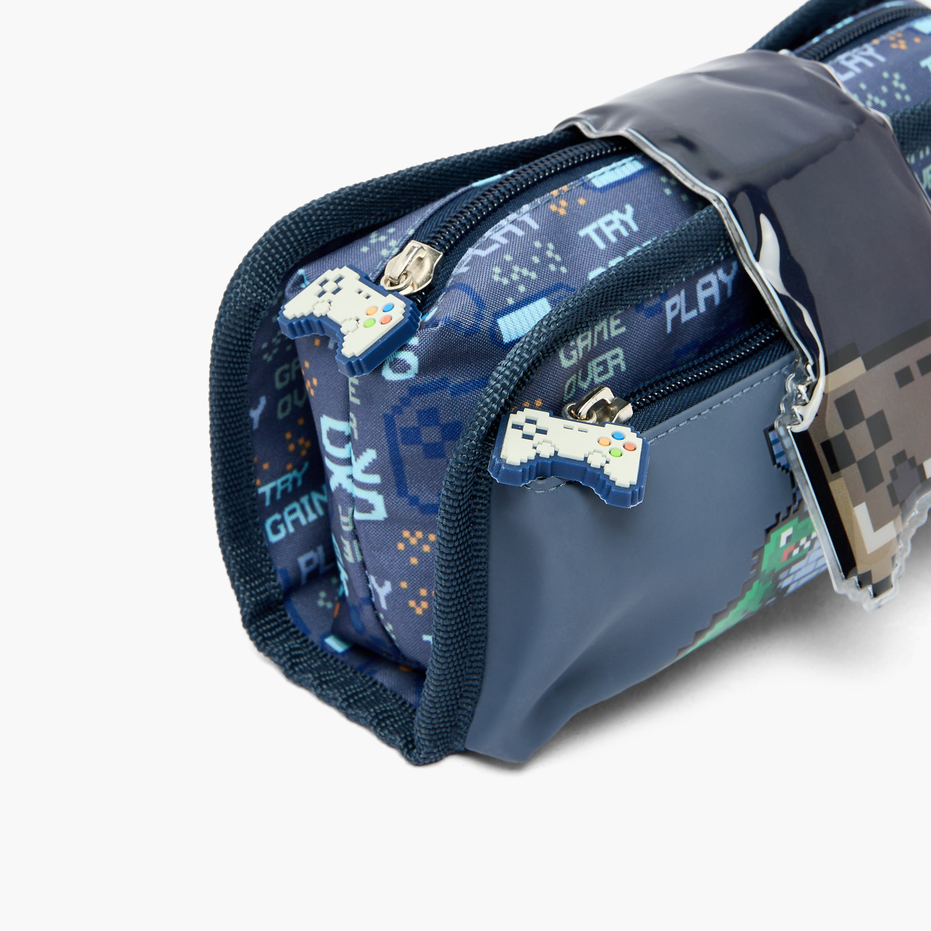 Juniors Game Print Pencil Pouch with 2 Compartments-school-stationery-pencilcases-image-6
