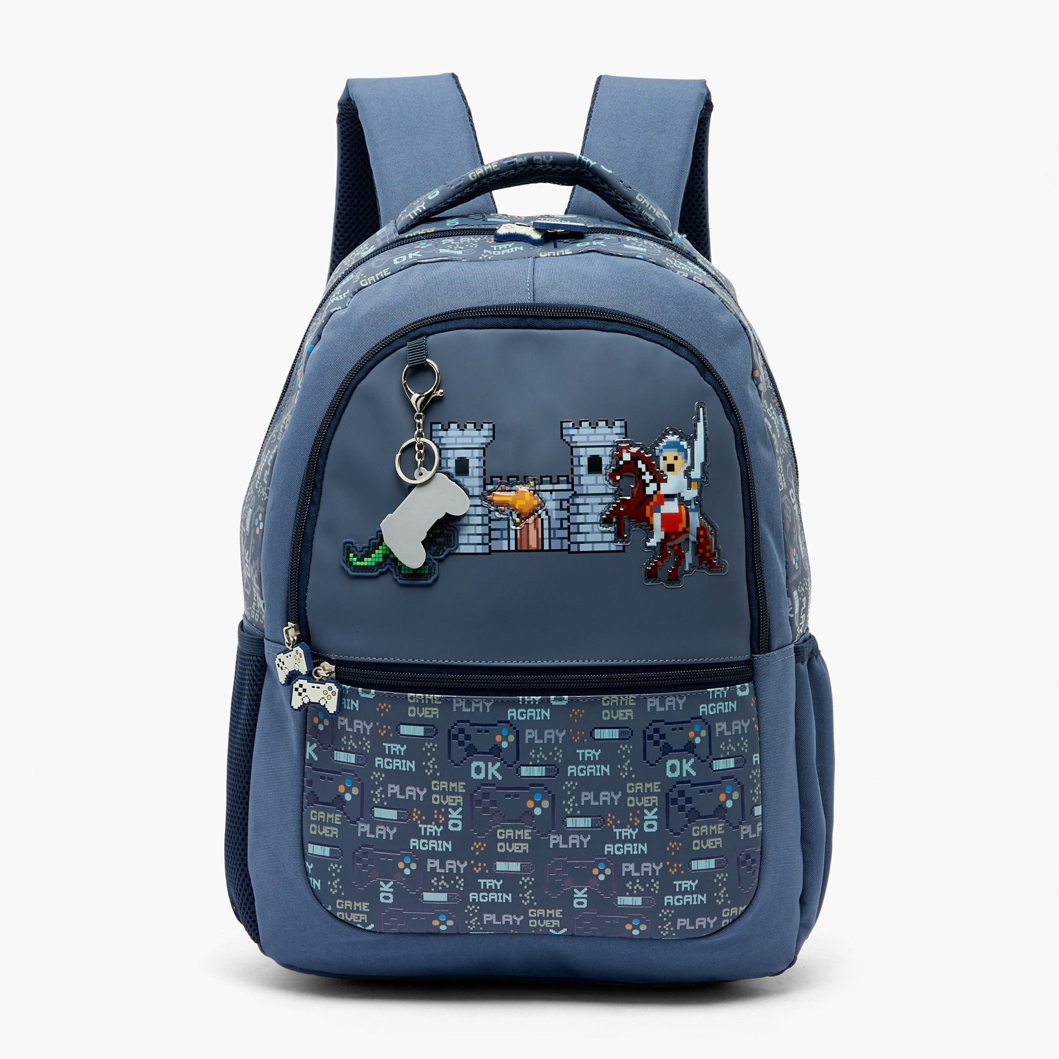 Juniors Dinosaur Print Backpack for Boys 5-8 Years with Padded Shoulder Straps - 16 inches-school-bagsandbackpacks-backpacks-image-1