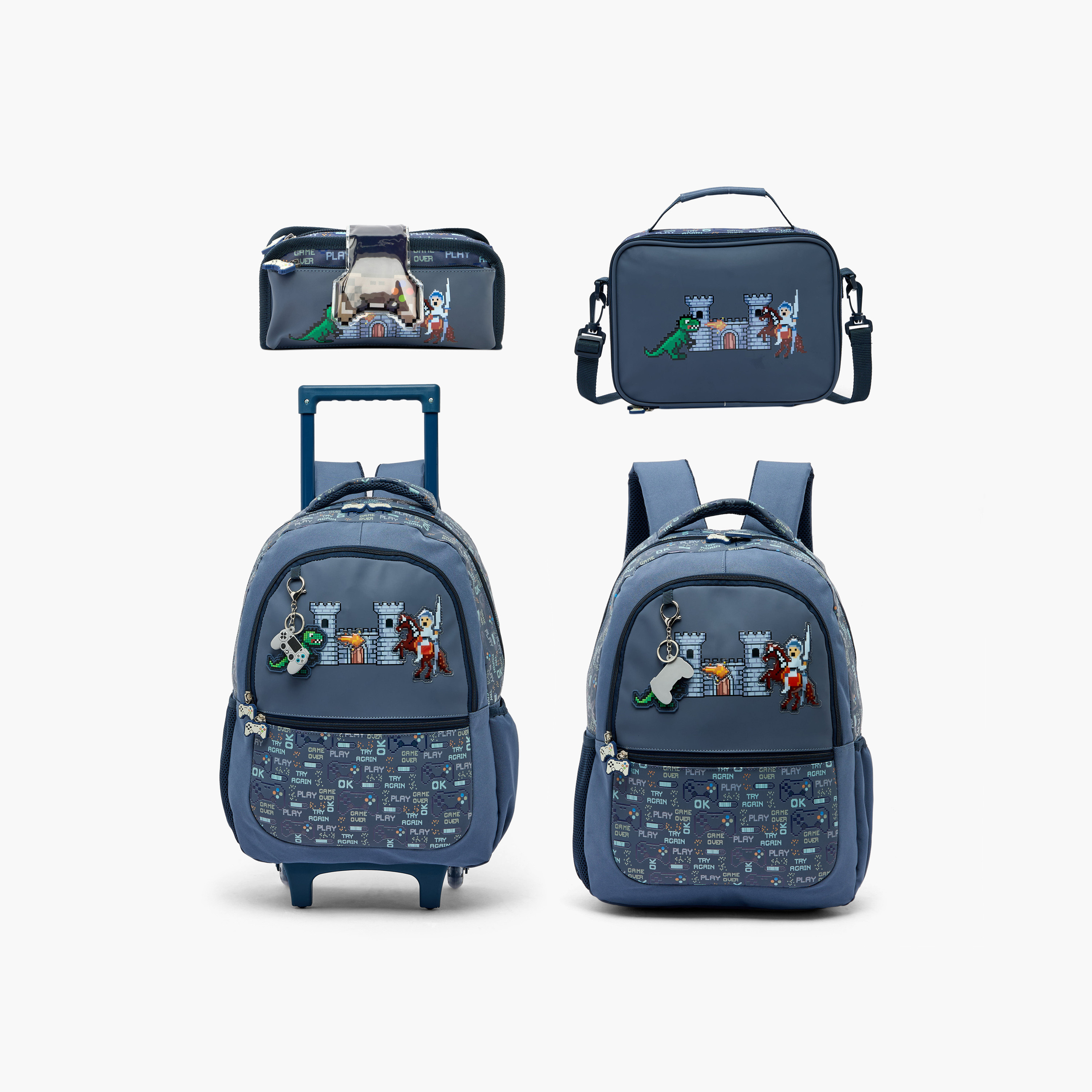 Juniors Dinosaur Print Backpack for Boys 5-8 Years with Padded Shoulder Straps - 16 inches-school-bagsandbackpacks-backpacks-image-11