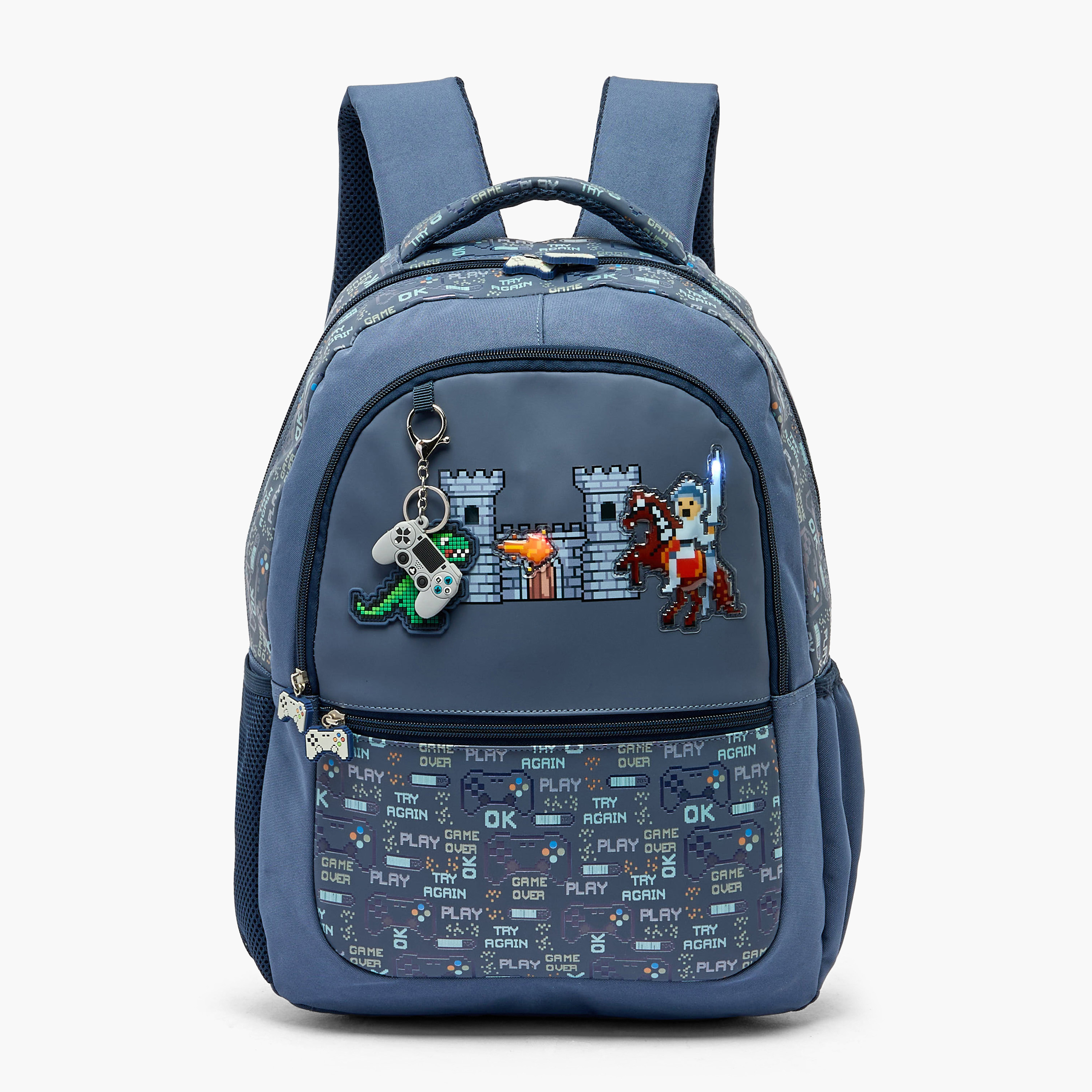 Juniors Dinosaur Print Backpack for Boys 5-8 Years with Padded Shoulder Straps - 16 inches-school-bagsandbackpacks-backpacks-image-4