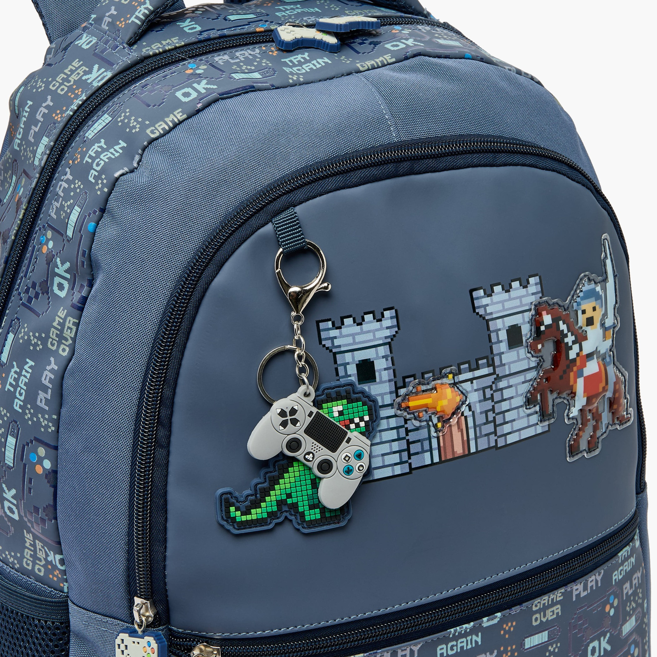 Juniors Dinosaur Print Backpack for Boys 5-8 Years with Padded Shoulder Straps - 16 inches-school-bagsandbackpacks-backpacks-image-6
