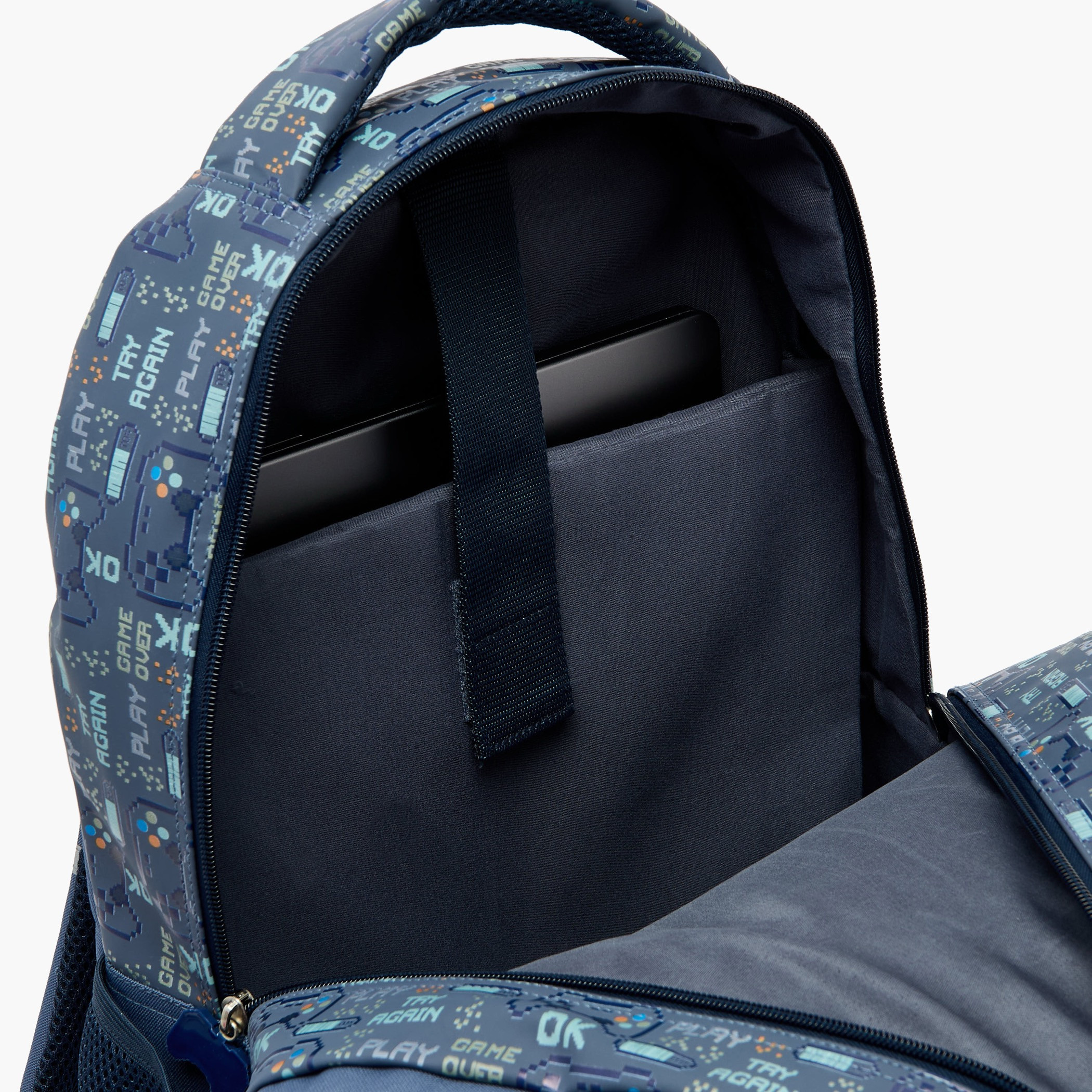 Juniors Dinosaur Print Backpack for Boys 5-8 Years with Padded Shoulder Straps - 16 inches-school-bagsandbackpacks-backpacks-image-7