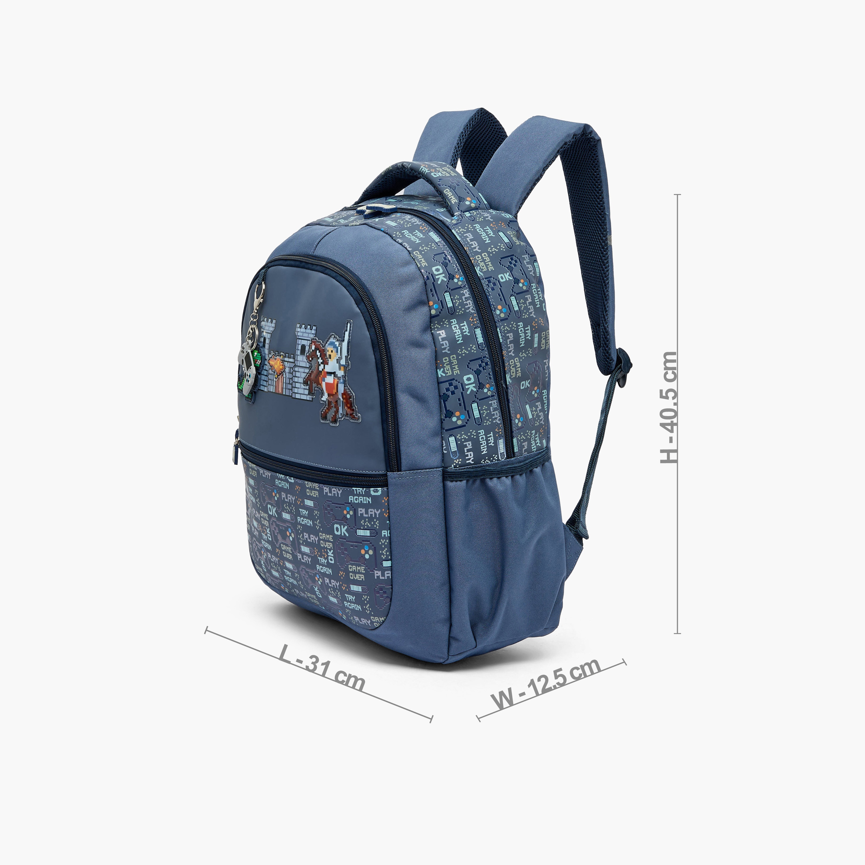 Juniors Dinosaur Print Backpack for Boys 5-8 Years with Padded Shoulder Straps - 16 inches-school-bagsandbackpacks-backpacks-image-8