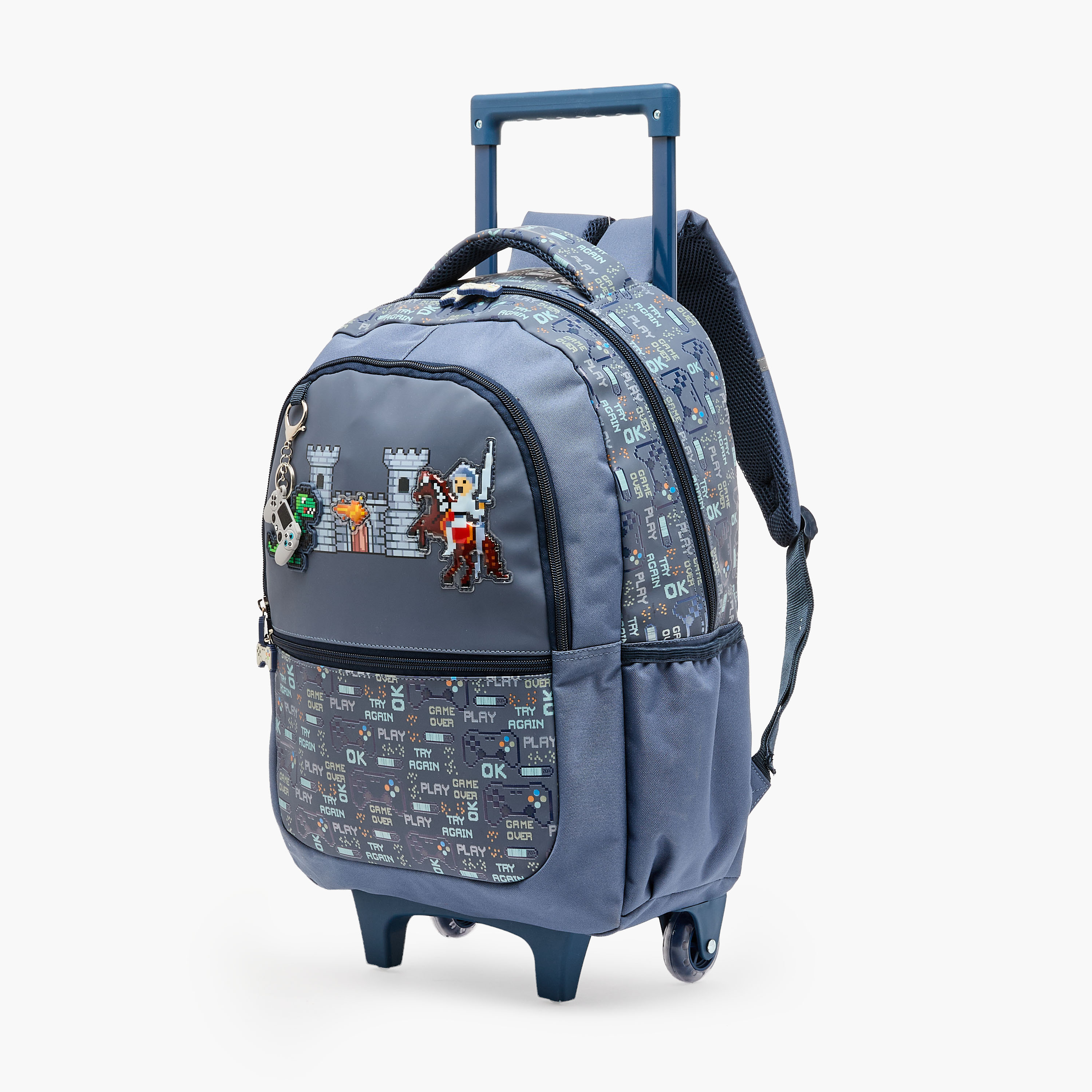Juniors Gaming Print Trolley Bag for Boys 5-8 Years with Retractable Handle - 16 inches-school-bagsandbackpacks-trolleybags-image-7