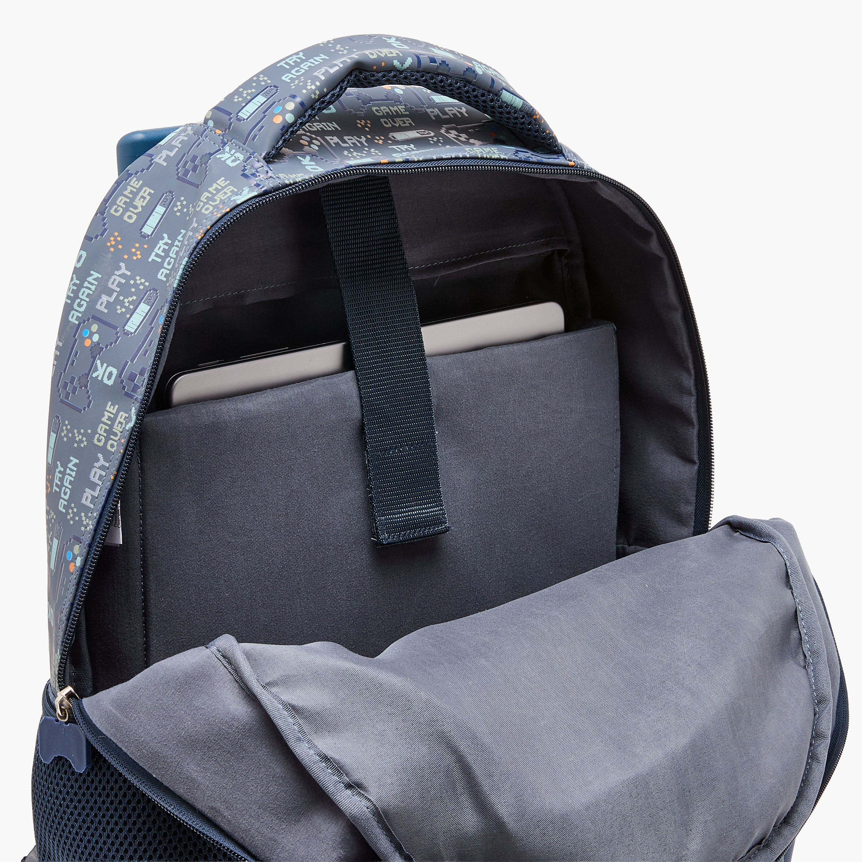 Juniors Gaming Print Trolley Bag for Boys 5-8 Years with Retractable Handle - 16 inches-school-bagsandbackpacks-trolleybags-image-6