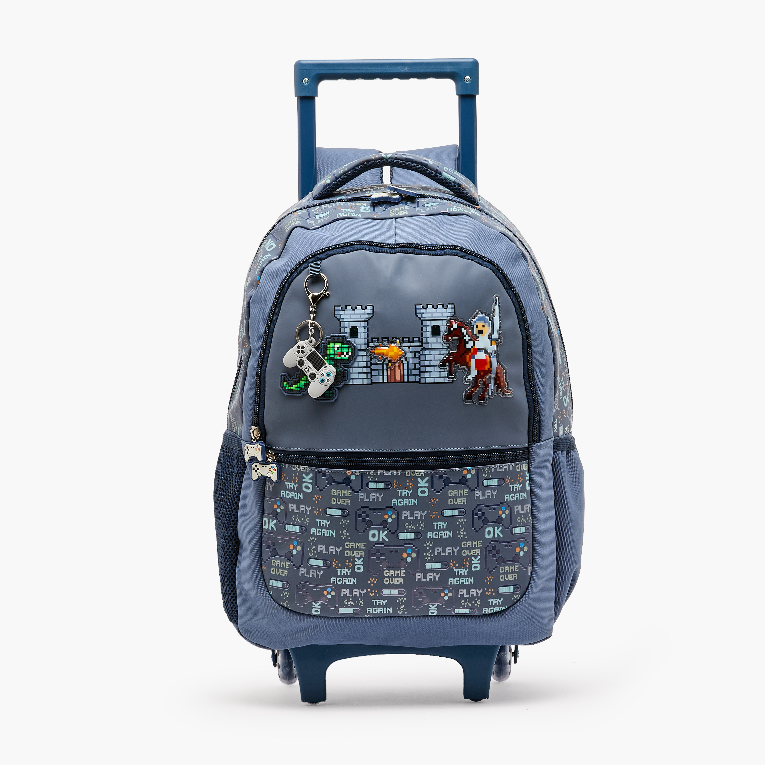 Juniors Gaming Print Trolley Bag for Boys 5-8 Years with Retractable Handle - 16 inches-school-bagsandbackpacks-trolleybags-image-1