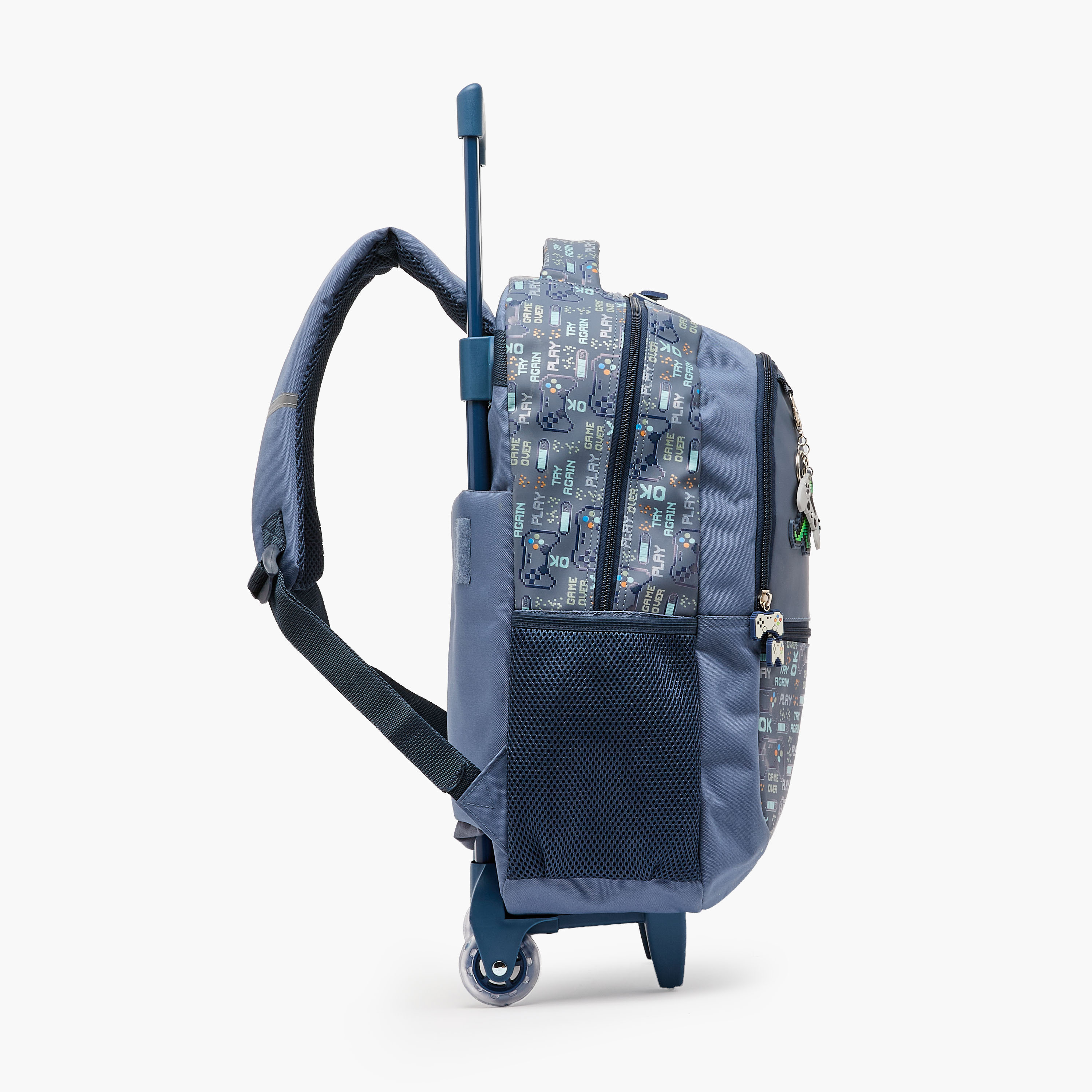 Juniors Gaming Print Trolley Bag for Boys 5-8 Years with Retractable Handle - 16 inches-school-bagsandbackpacks-trolleybags-image-8