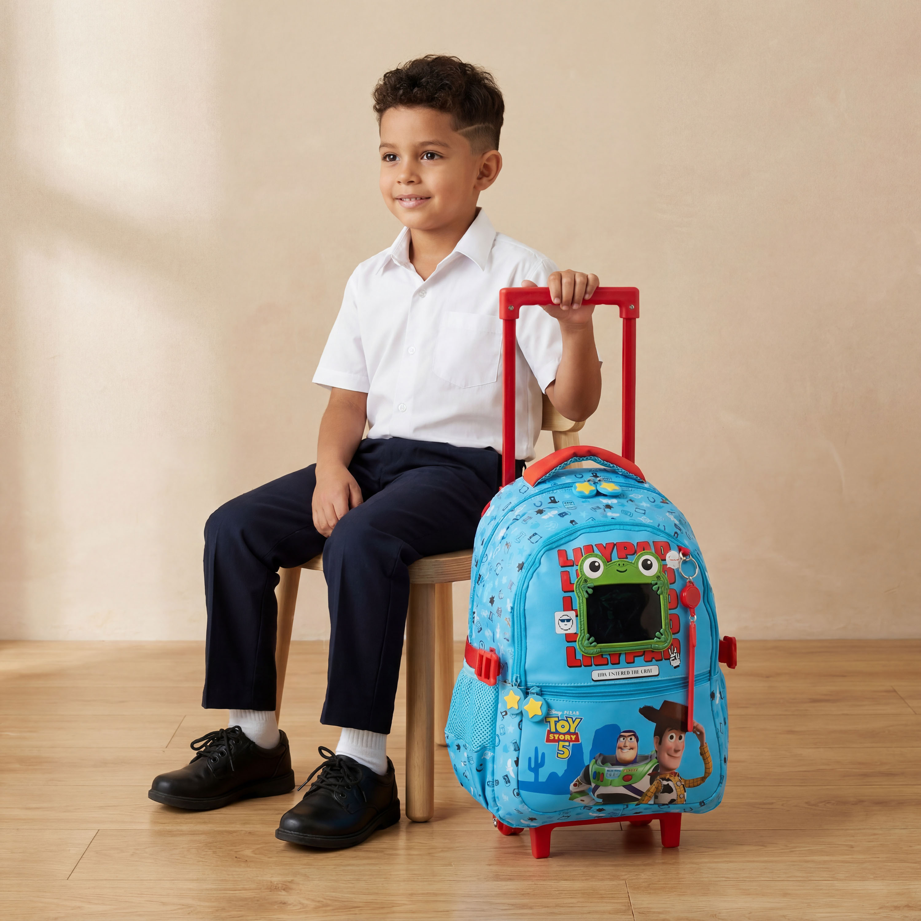 شنطة ترولي للأولاد 5-8 سنوات بقسم لابتوب وطبعات توي ستوري من ديزني - 16 بوصة-school-bagsandbackpacks-trolleybags-image-4
