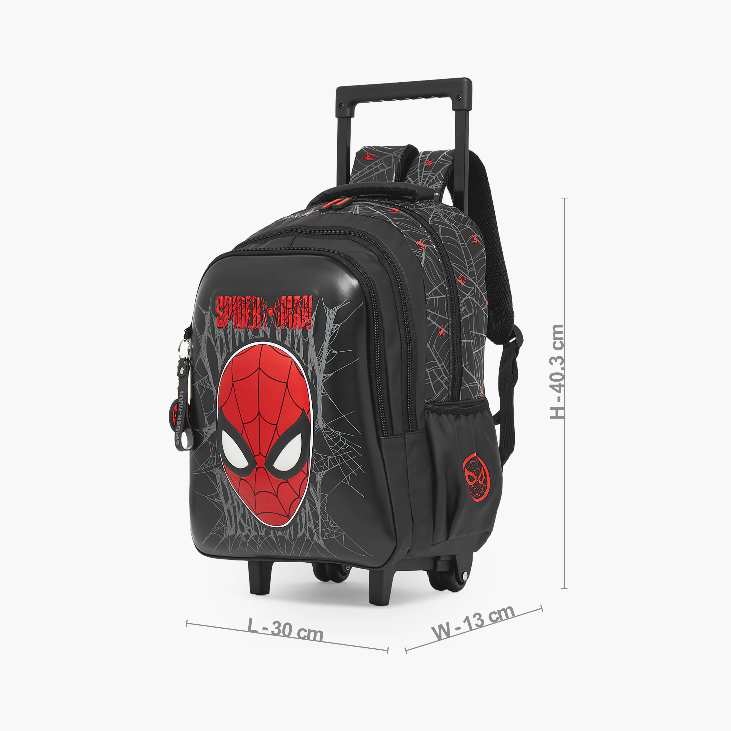شنطة ترولي بطبعة سبايدر مان للأولاد من 5 إلى 8 سنوات بحجيرة للابتوب - 16 بوصة-school-bagsandbackpacks-trolleybags-image-7