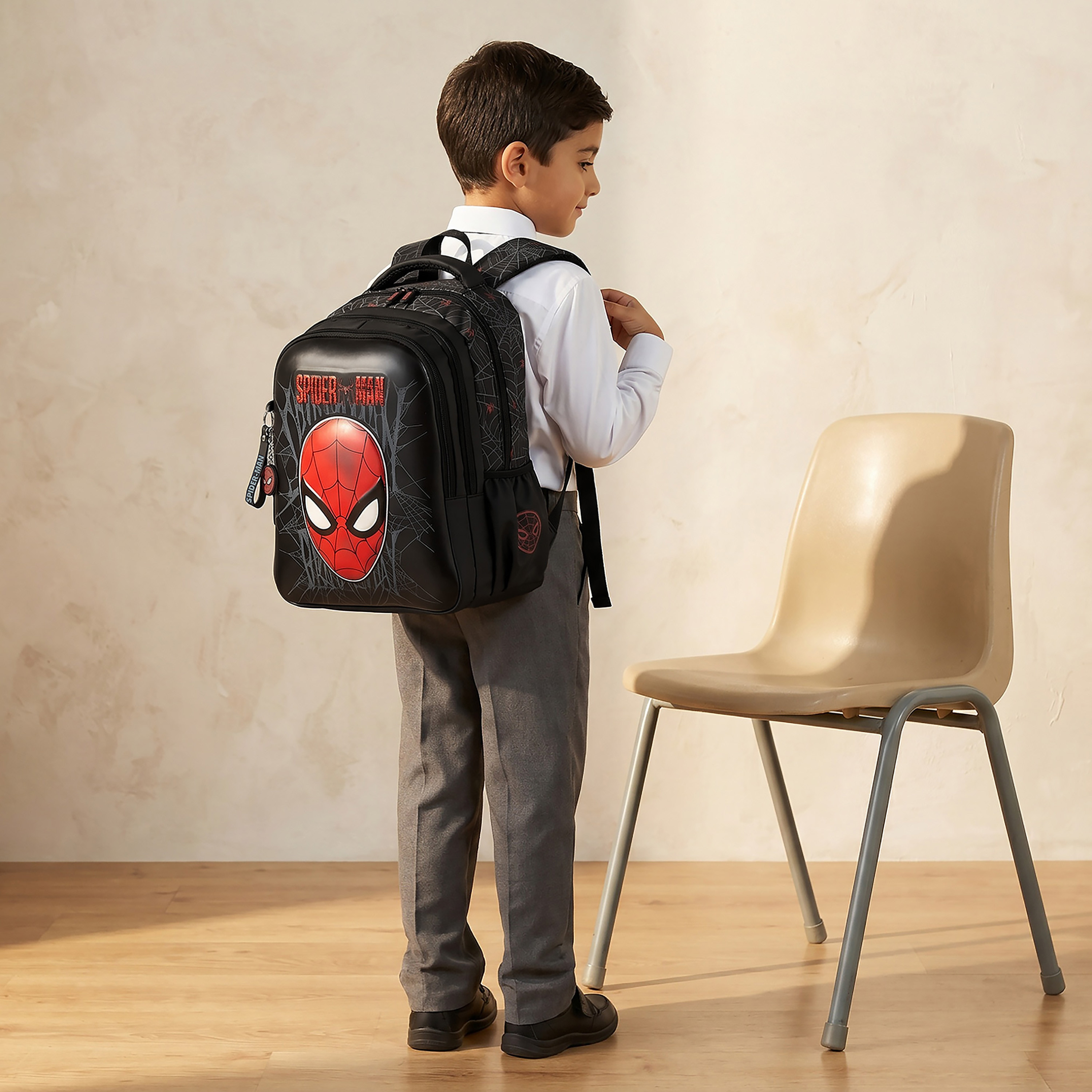 Spider-Man Print Backpack for Boys 5-8 Years with Adjustable Shoulder Straps - 16 inches-school-bagsandbackpacks-backpacks-image-3