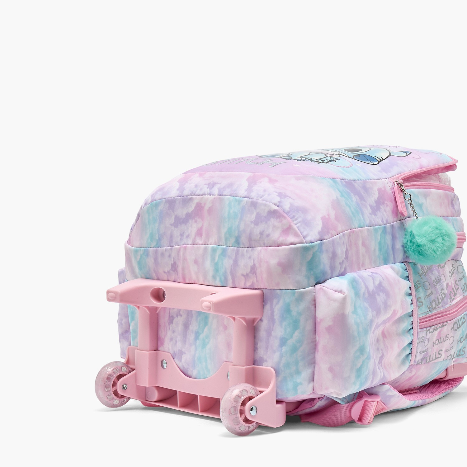 Disney Stitch Print Trolley Backpack for Girls 5-8 Years with Retractable Handle - 15.6 inch-school-bagsandbackpacks-trolleybags-image-11