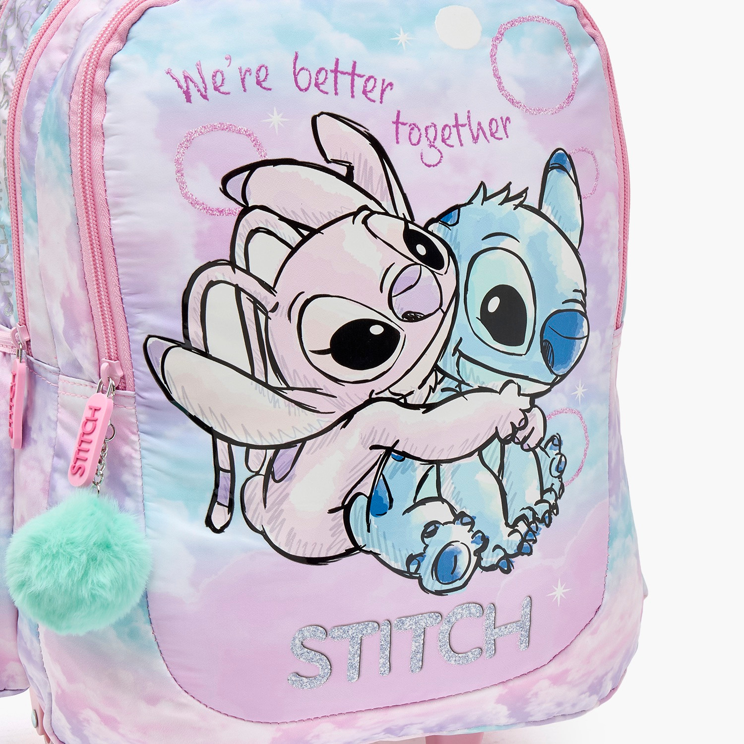 Disney Stitch Print Trolley Backpack for Girls 5-8 Years with Retractable Handle - 15.6 inch-school-bagsandbackpacks-trolleybags-image-4