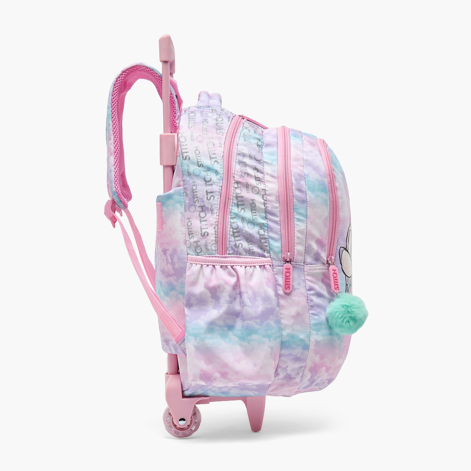 Disney Stitch Print Trolley Backpack for Girls 5-8 Years with Retractable Handle - 15.6 inch-school-bagsandbackpacks-trolleybags-image-8