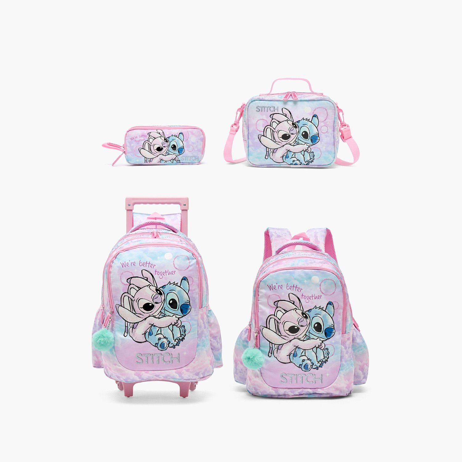 Disney Stitch and Angel Print Backpack for Girls 5-8 Years with Padded Shoulder Straps - 16 inches-school-bagsandbackpacks-backpacks-image-9